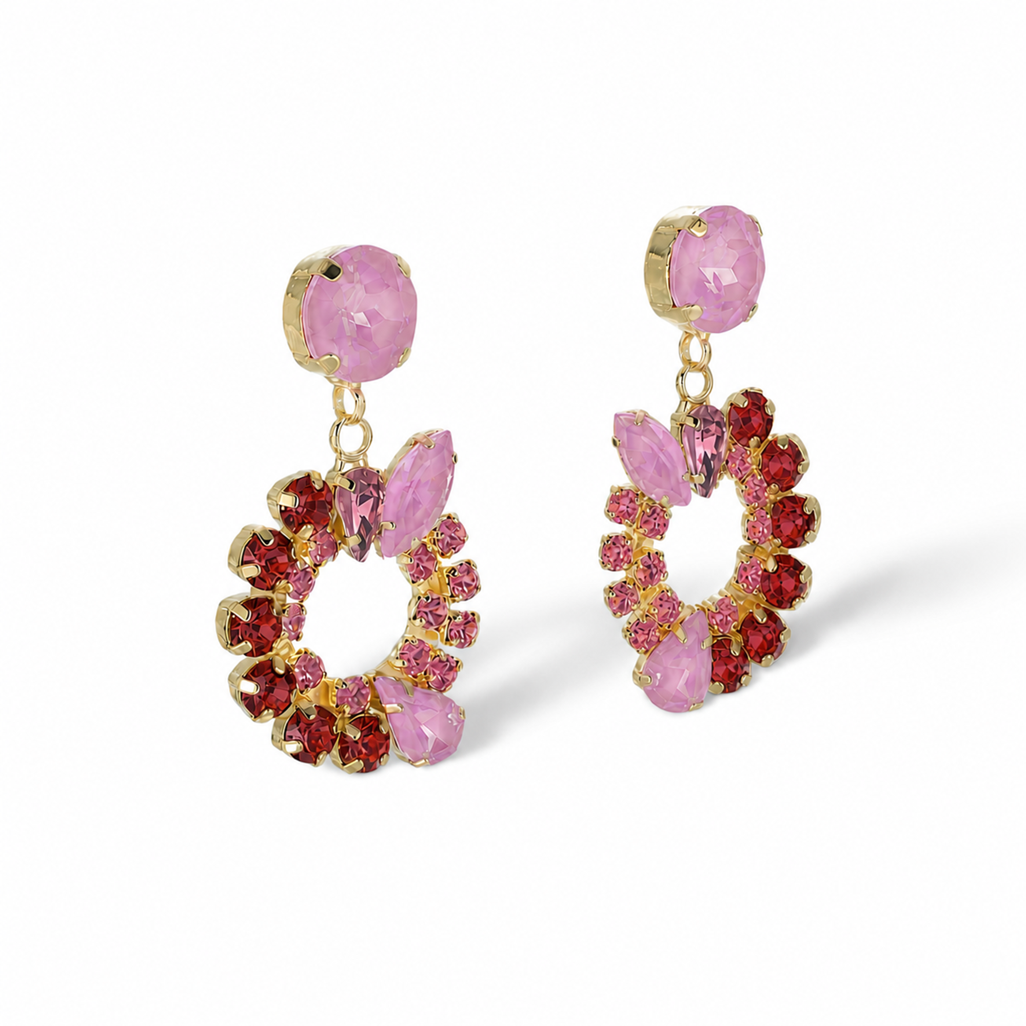 Calla Mixed Shape Hollow Circle Drop Earrings