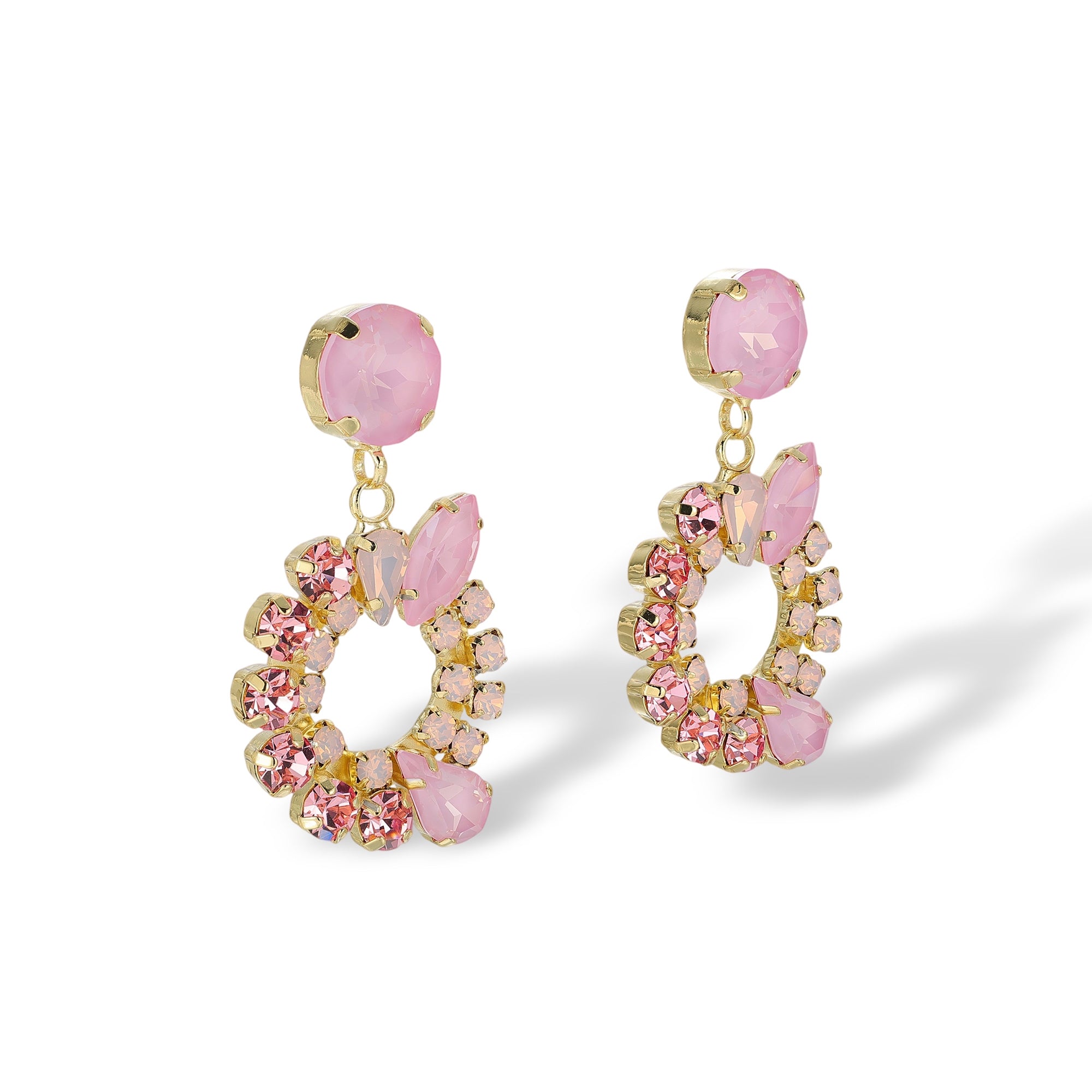 Calla Mixed Shape Hollow Circle Drop Earrings