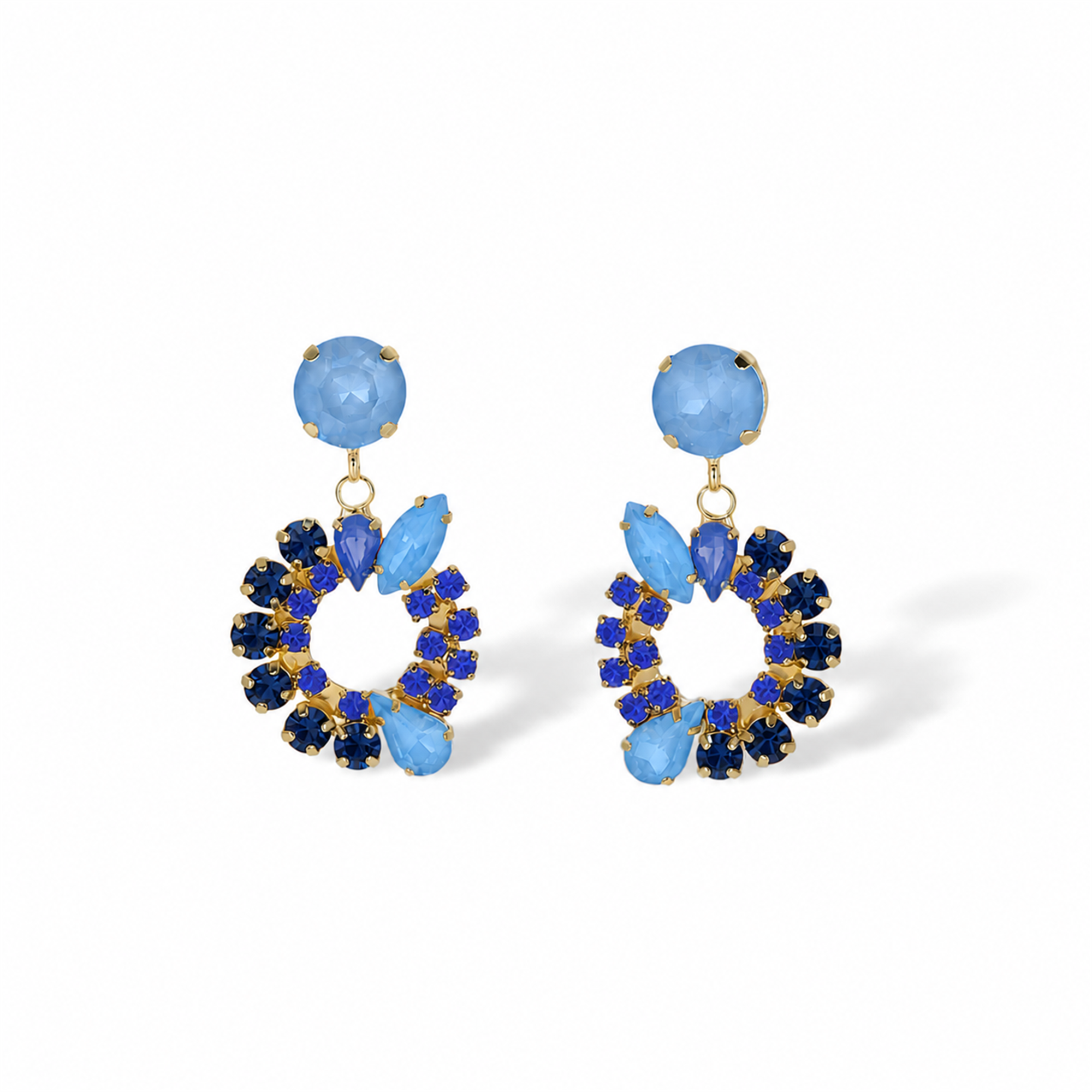 Calla Mixed Shape Hollow Circle Drop Earrings