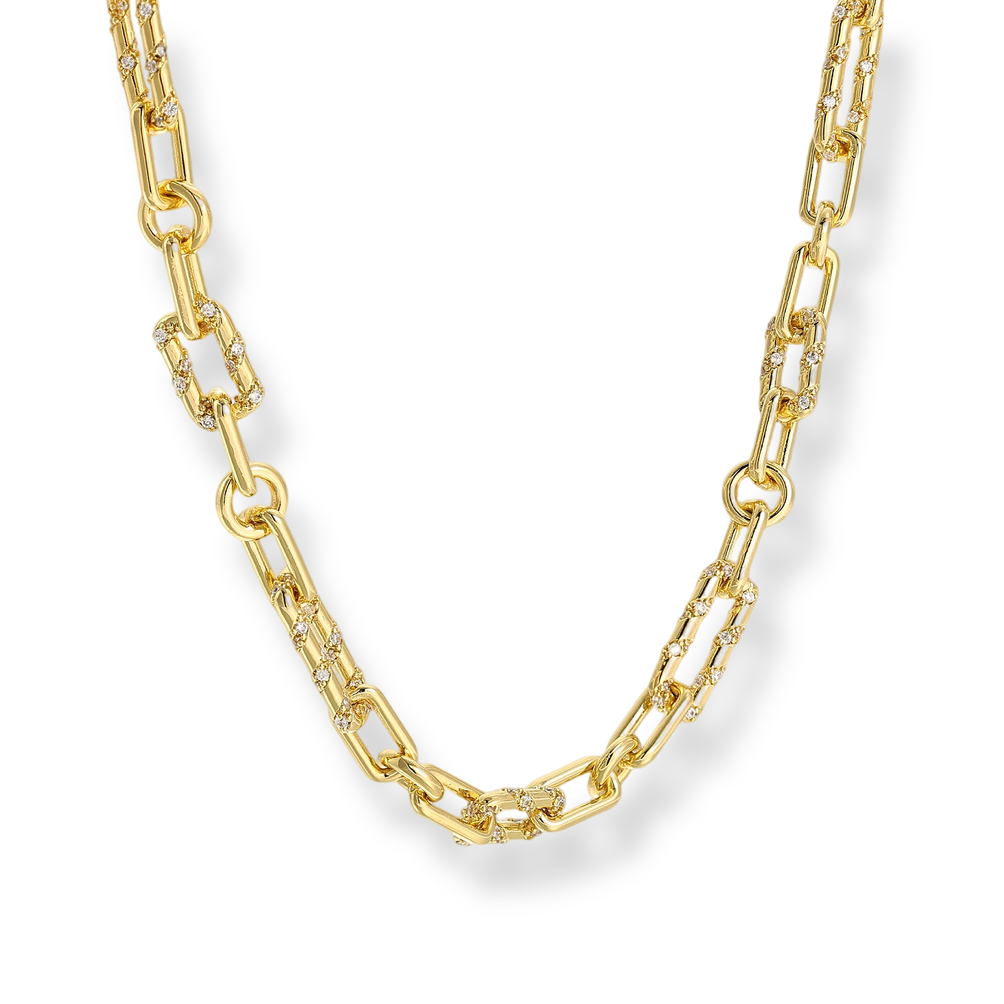 Carméline 18K Gold Geometric Link Toggle Necklace