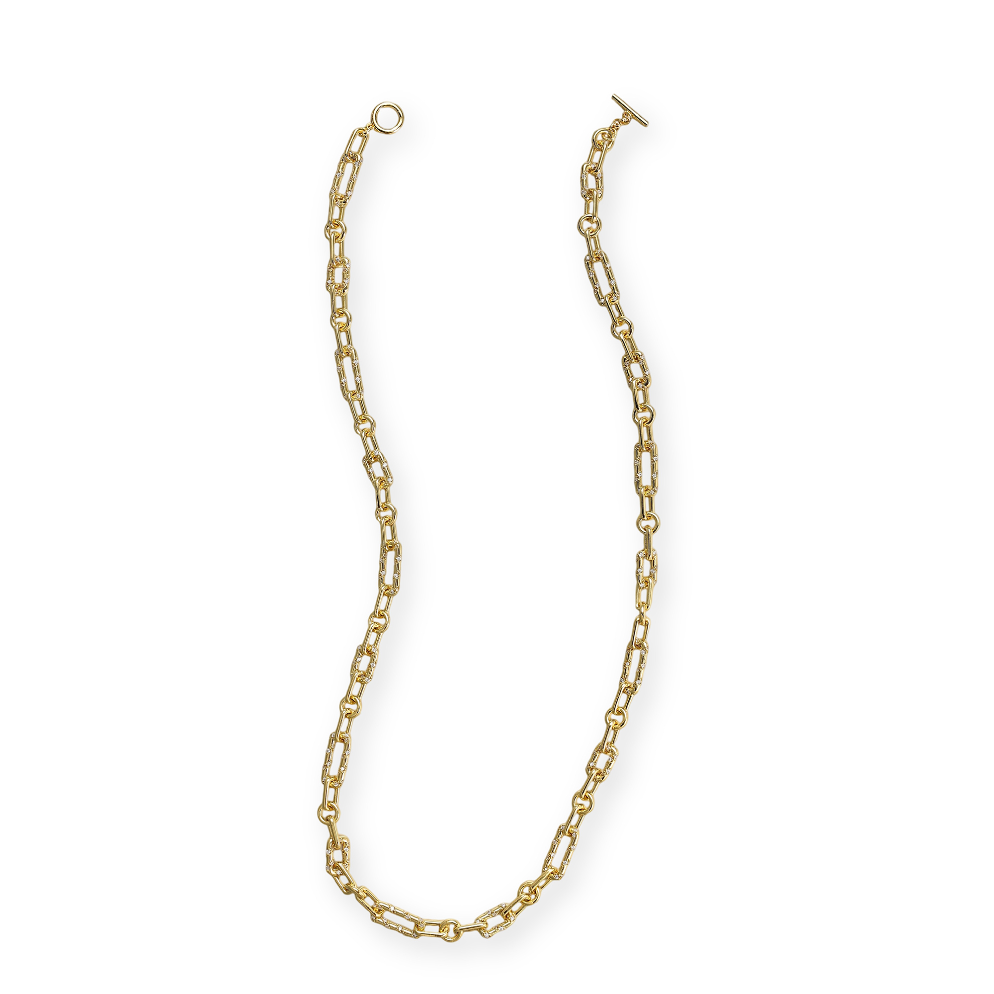 Carméline 18K Gold Geometric Link Toggle Necklace