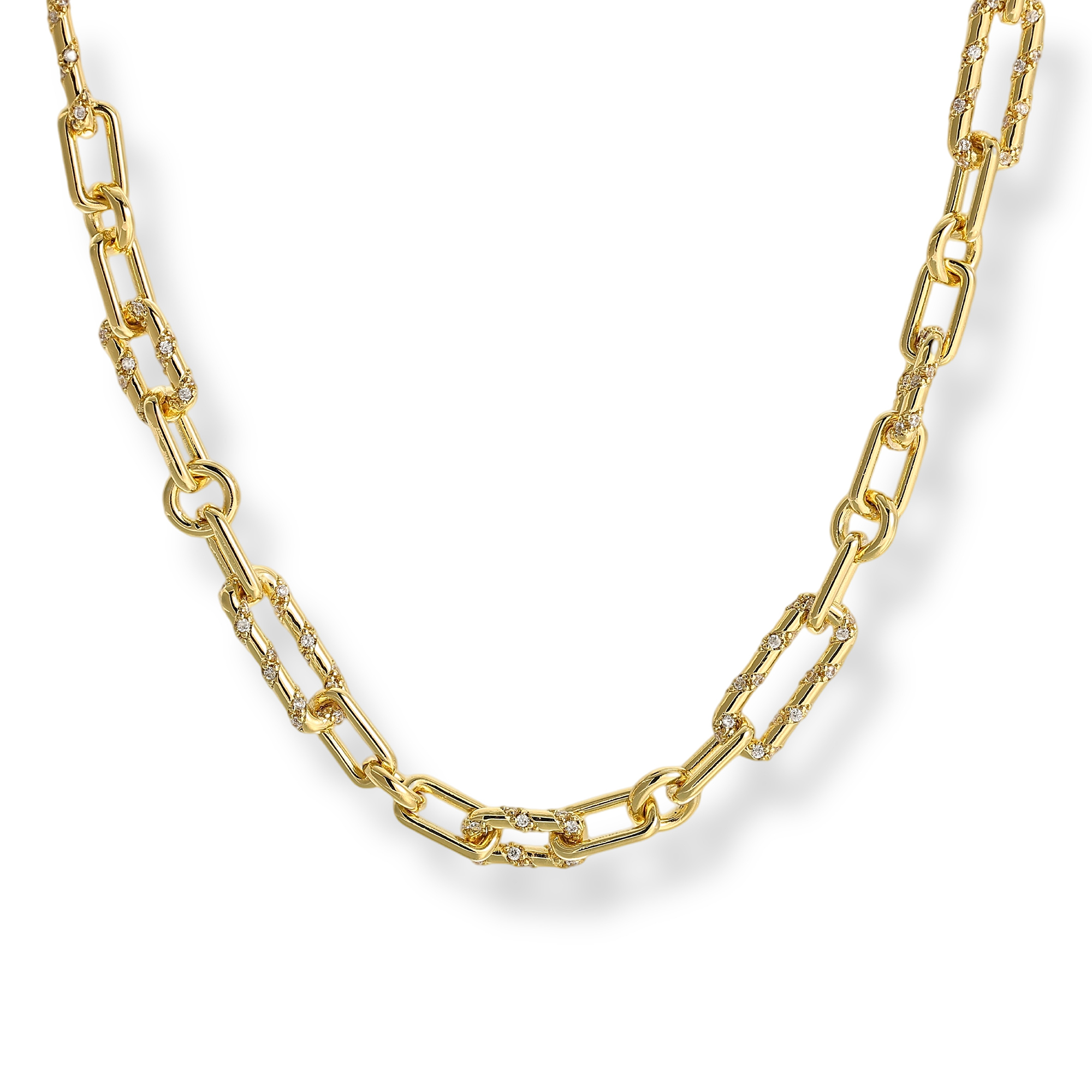 Carméline 18K Gold Geometric Link Toggle Necklace