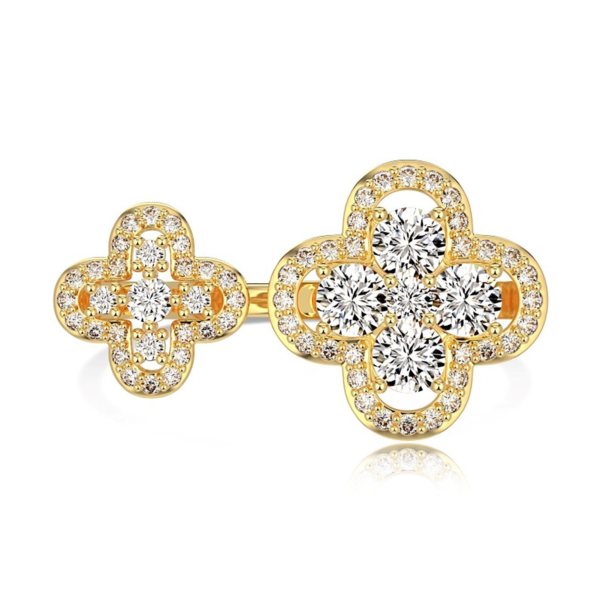 Cassandre 18K Gold Trèfle Open Ring
