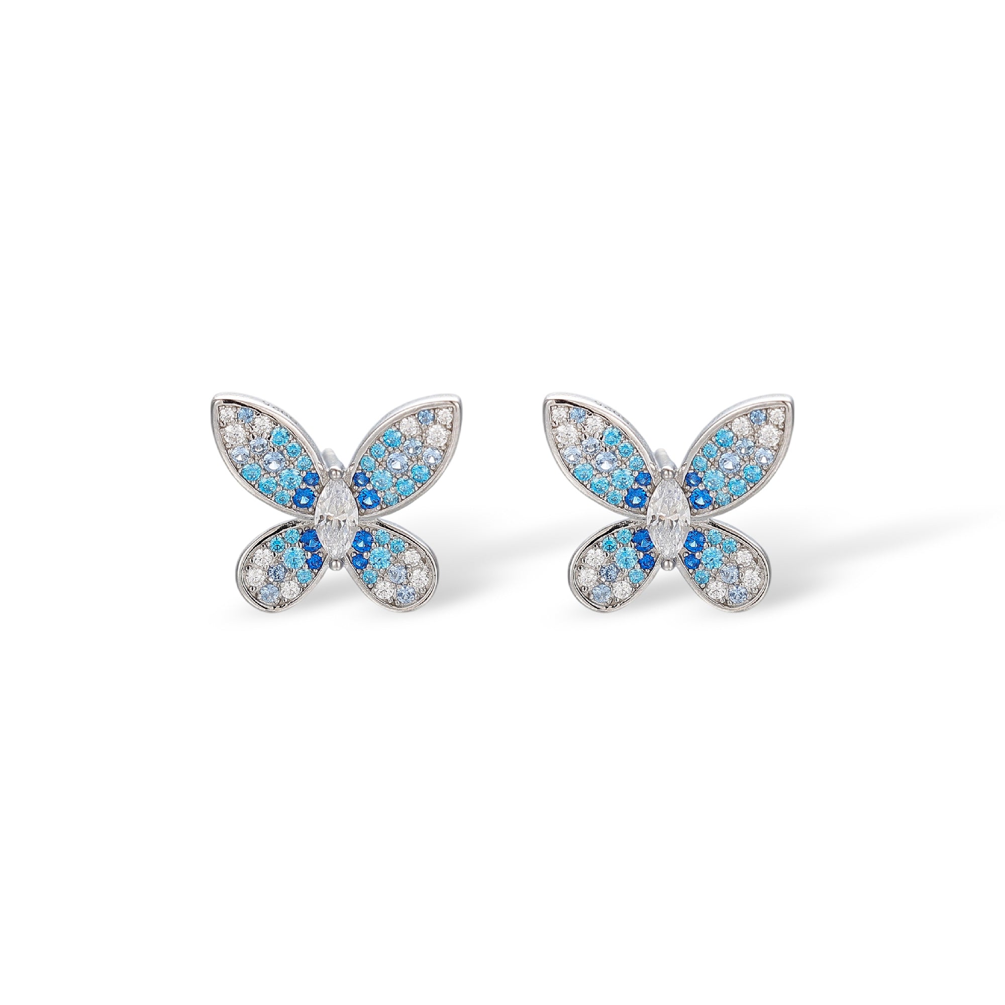 Catrin Blue Butterfly Stud Earrings