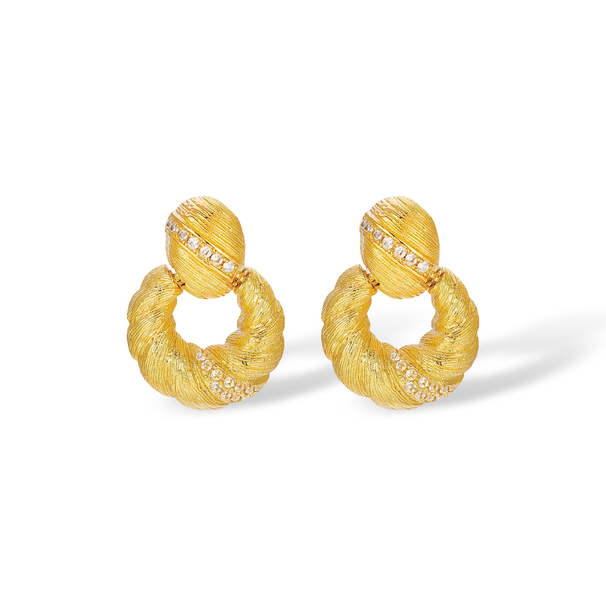 Célinde 14K Gold Twisted Round Drop Earrings