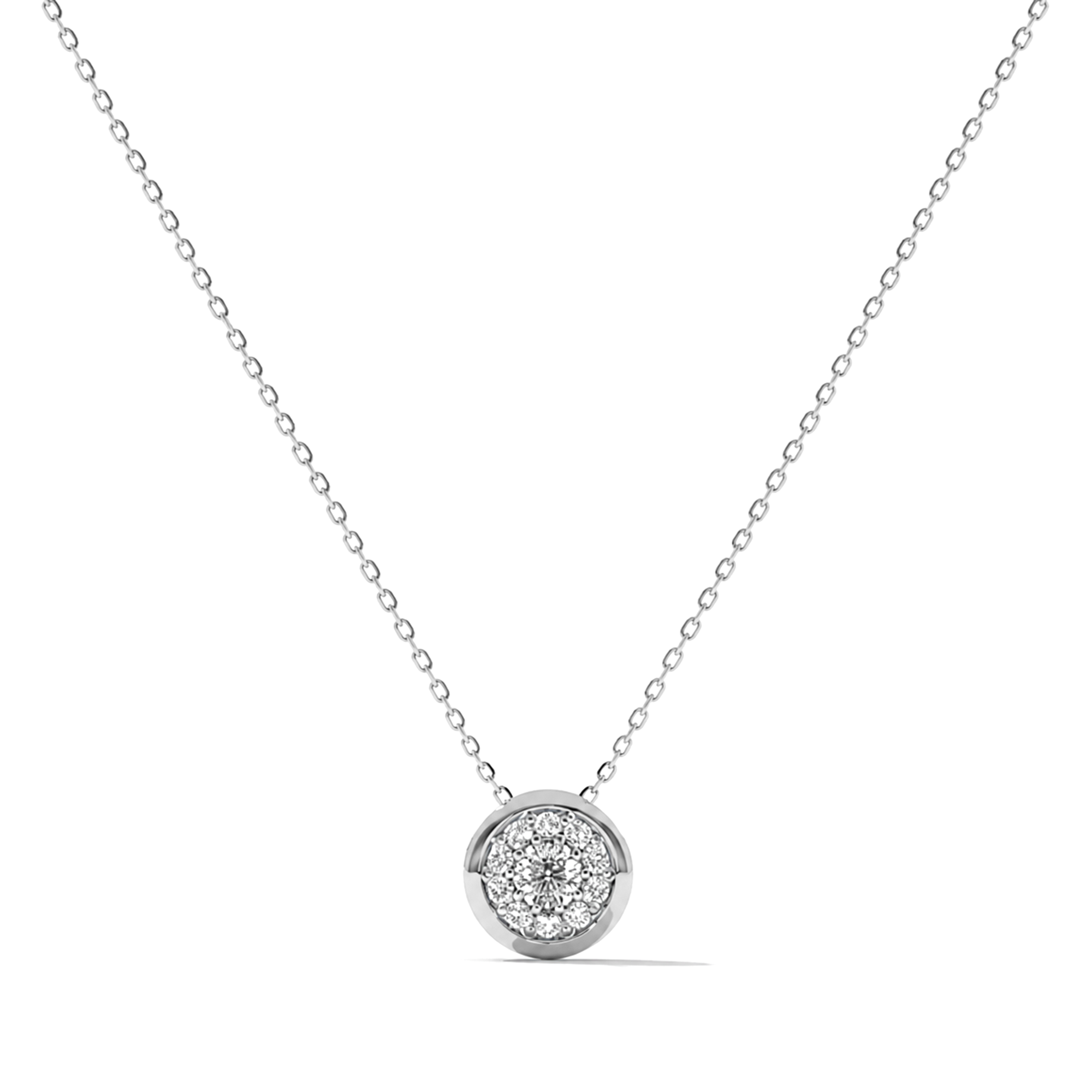 Céphise 18K Gold Bezel Round Necklace
