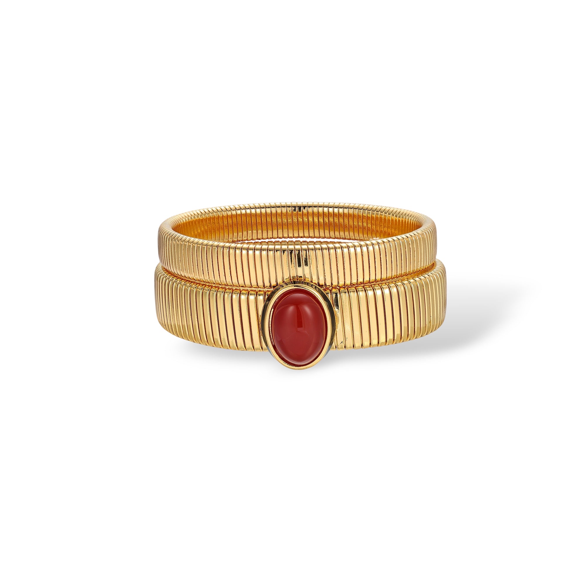 Chantale 18K Gold Oval Bangle Set