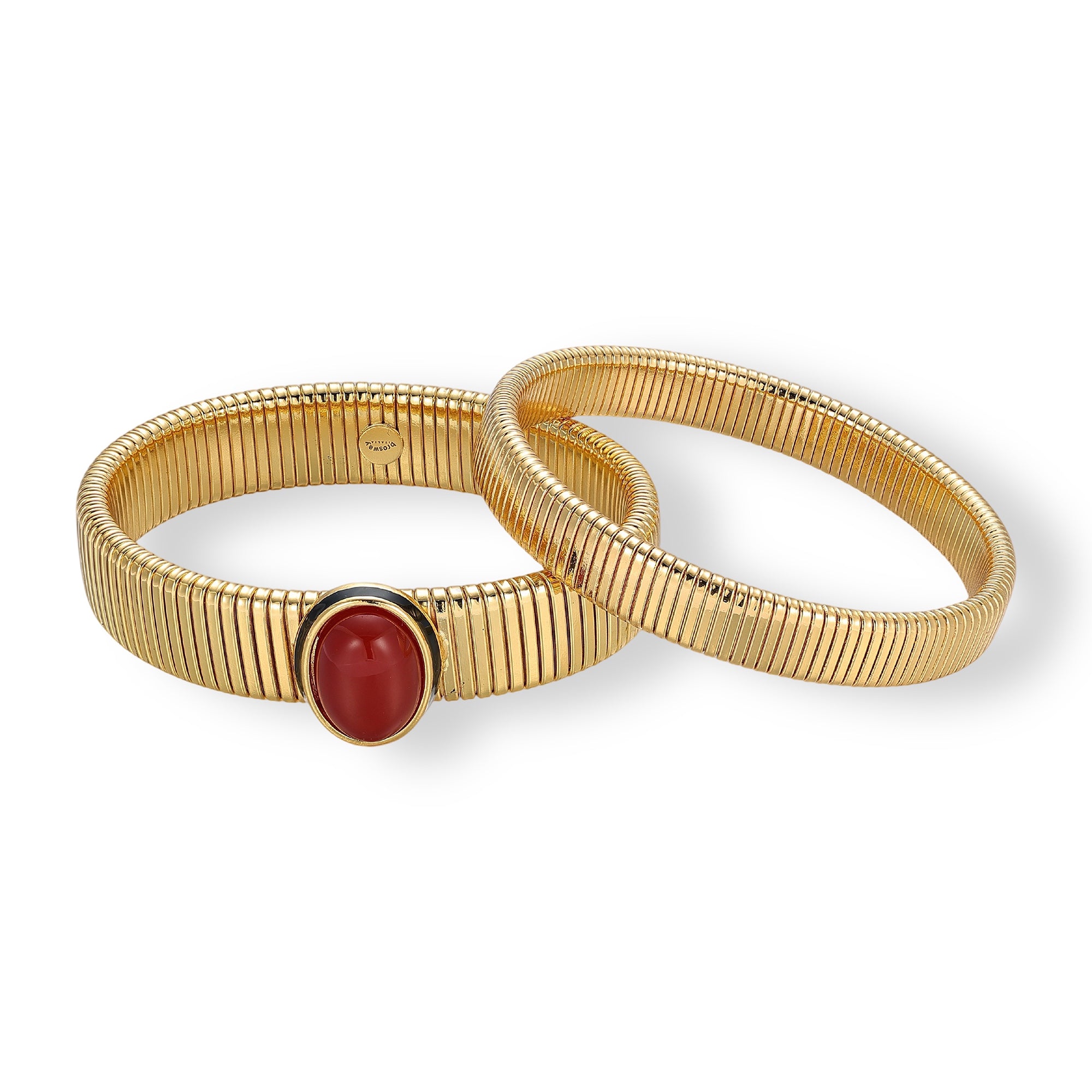 Chantale 18K Gold Oval Bangle Set