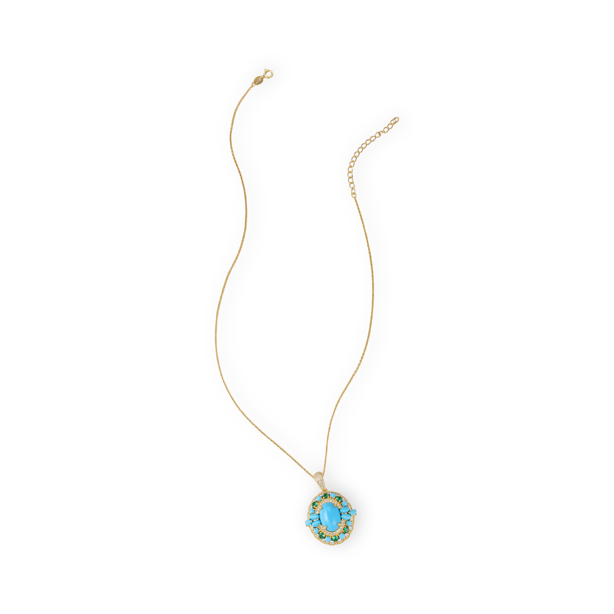 Charlise Turquoise Oval Neckalce