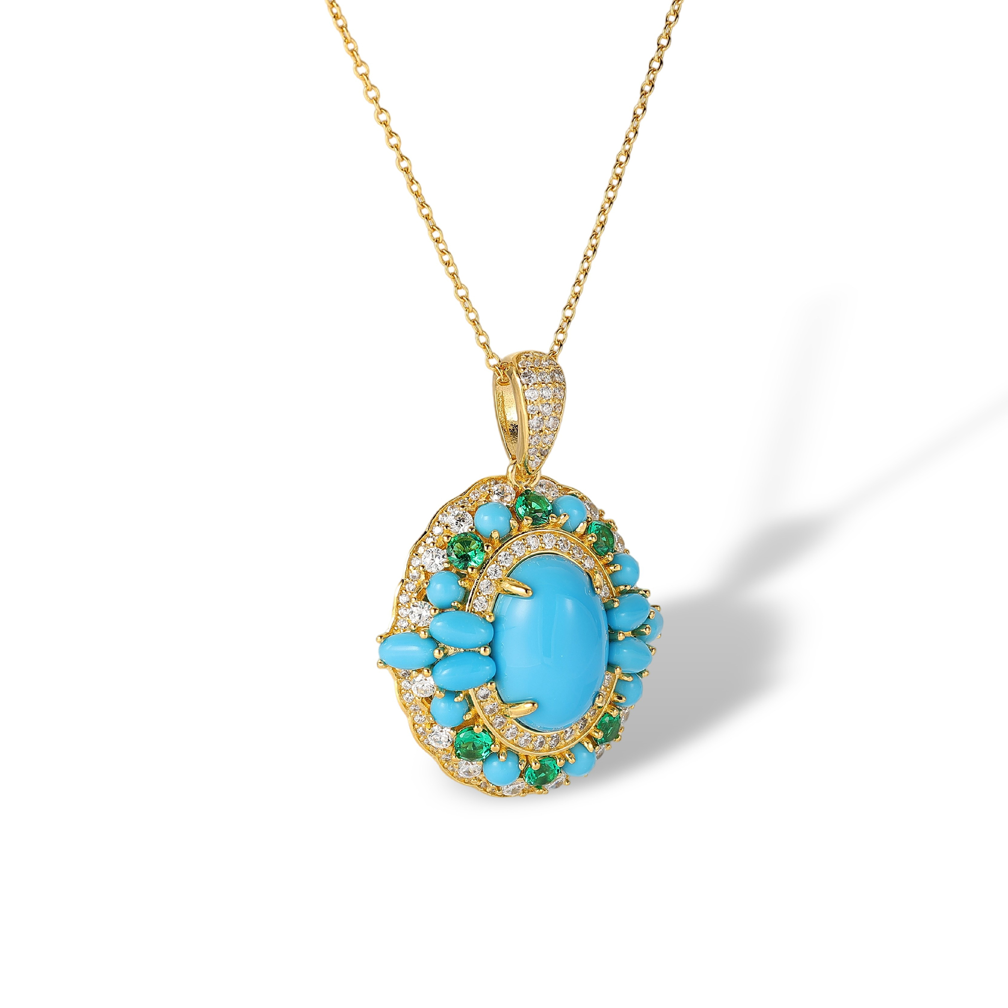 Charlise Turquoise Oval Neckalce