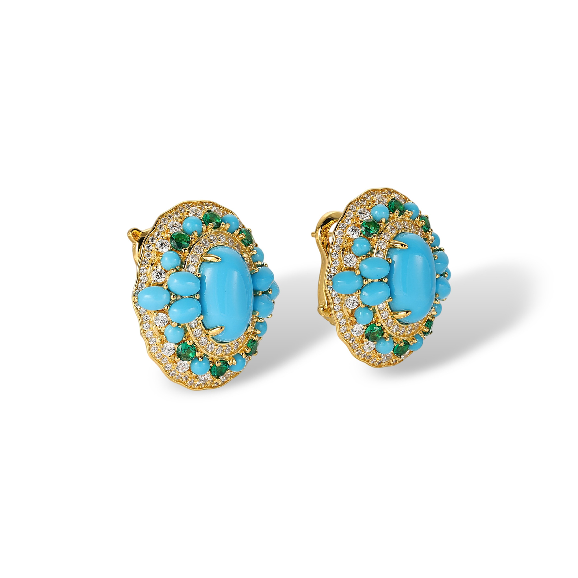 Charlise Turquoise Oval Stud Earrings