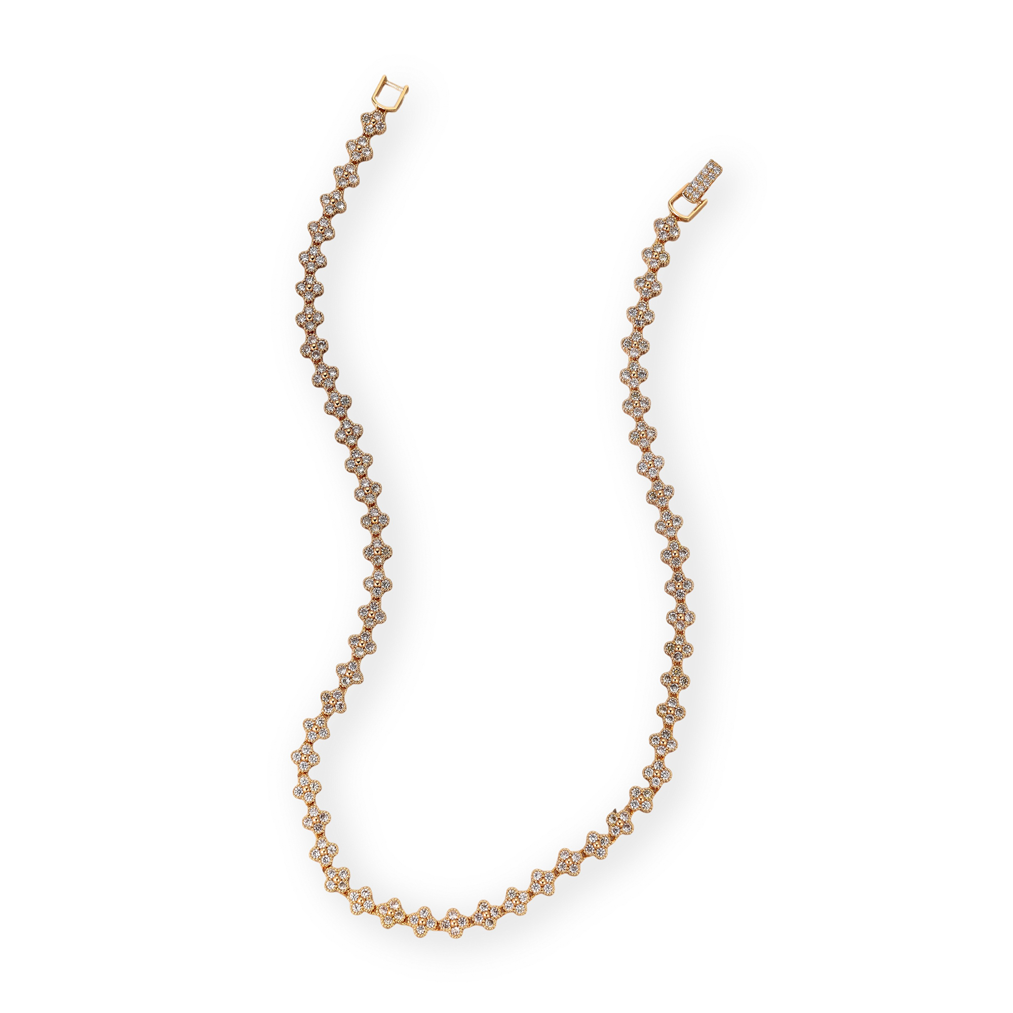 Cléophée 18K Gold Trèfle Tennis Necklace