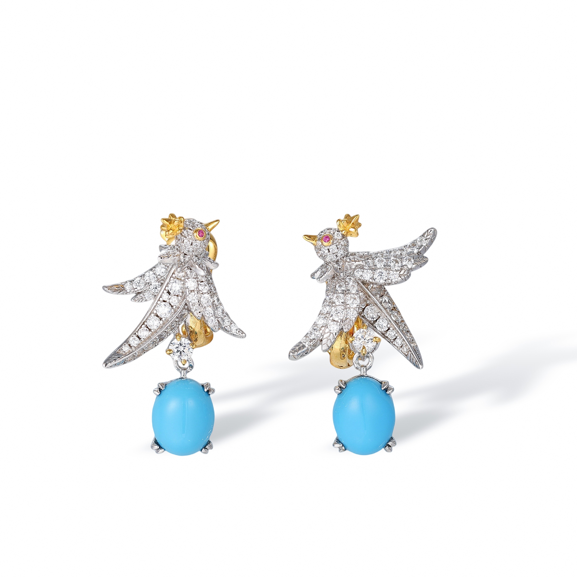 Clérisse Bird Oval Drop Earrings