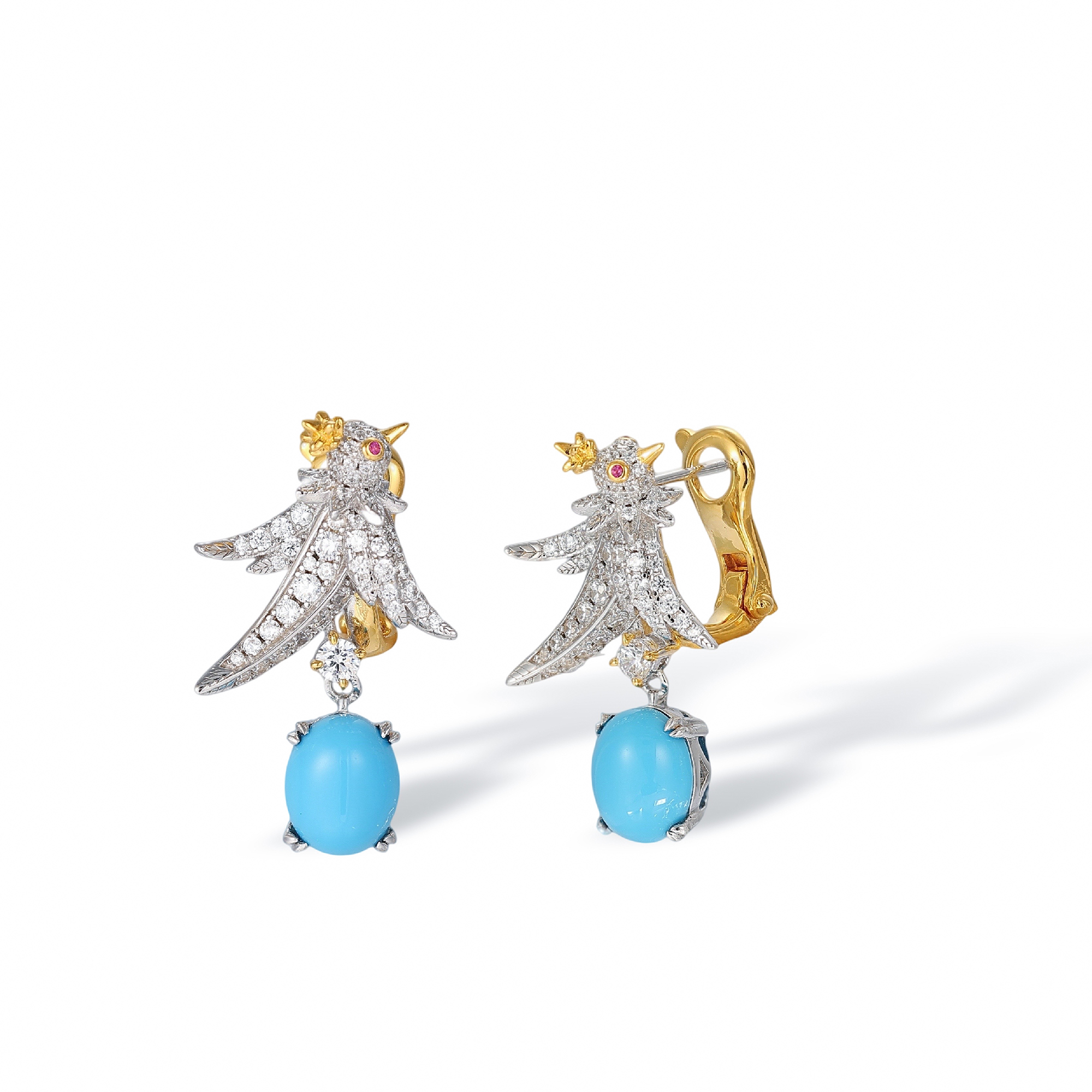 Clérisse Bird Oval Drop Earrings