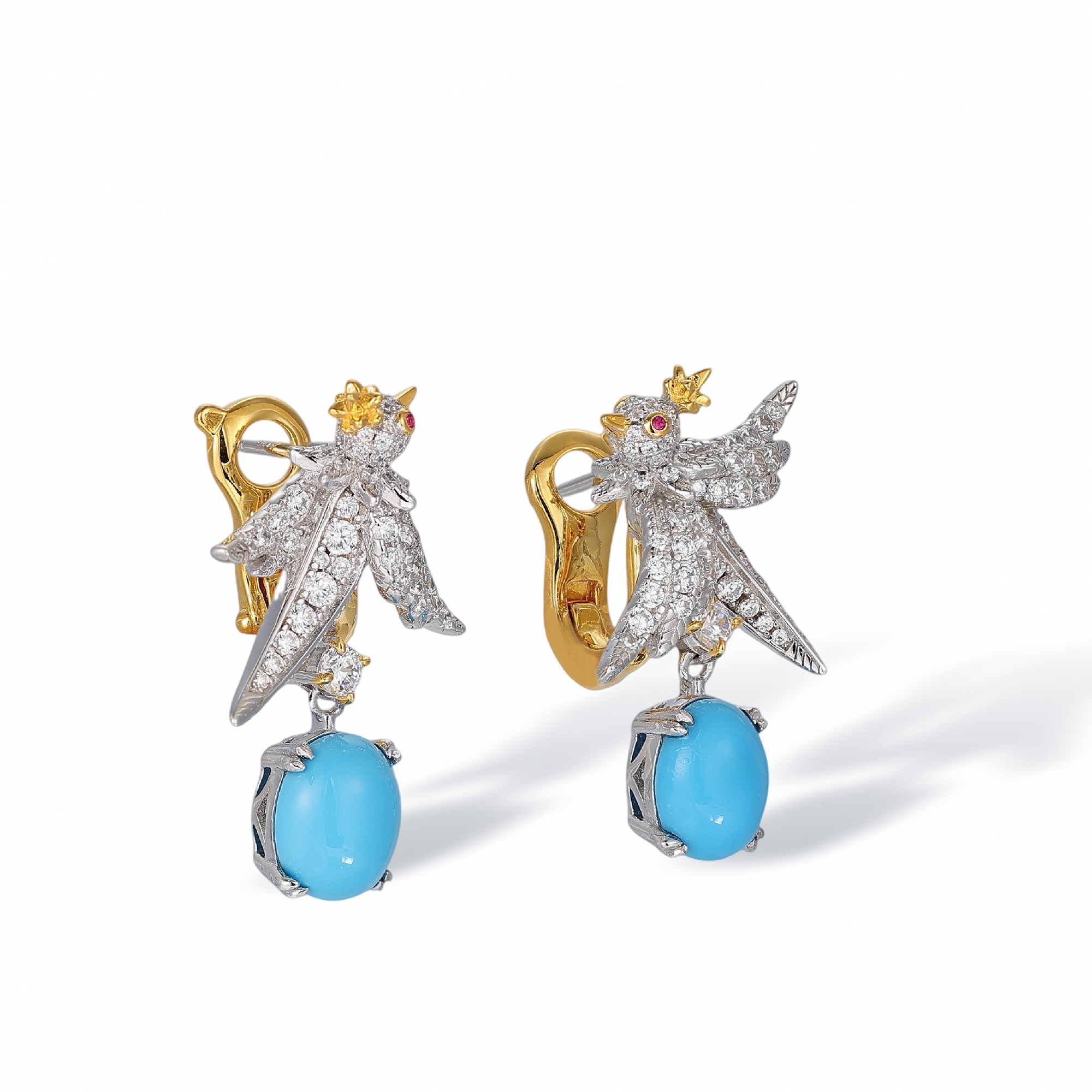 Clérisse Bird Oval Drop Earrings