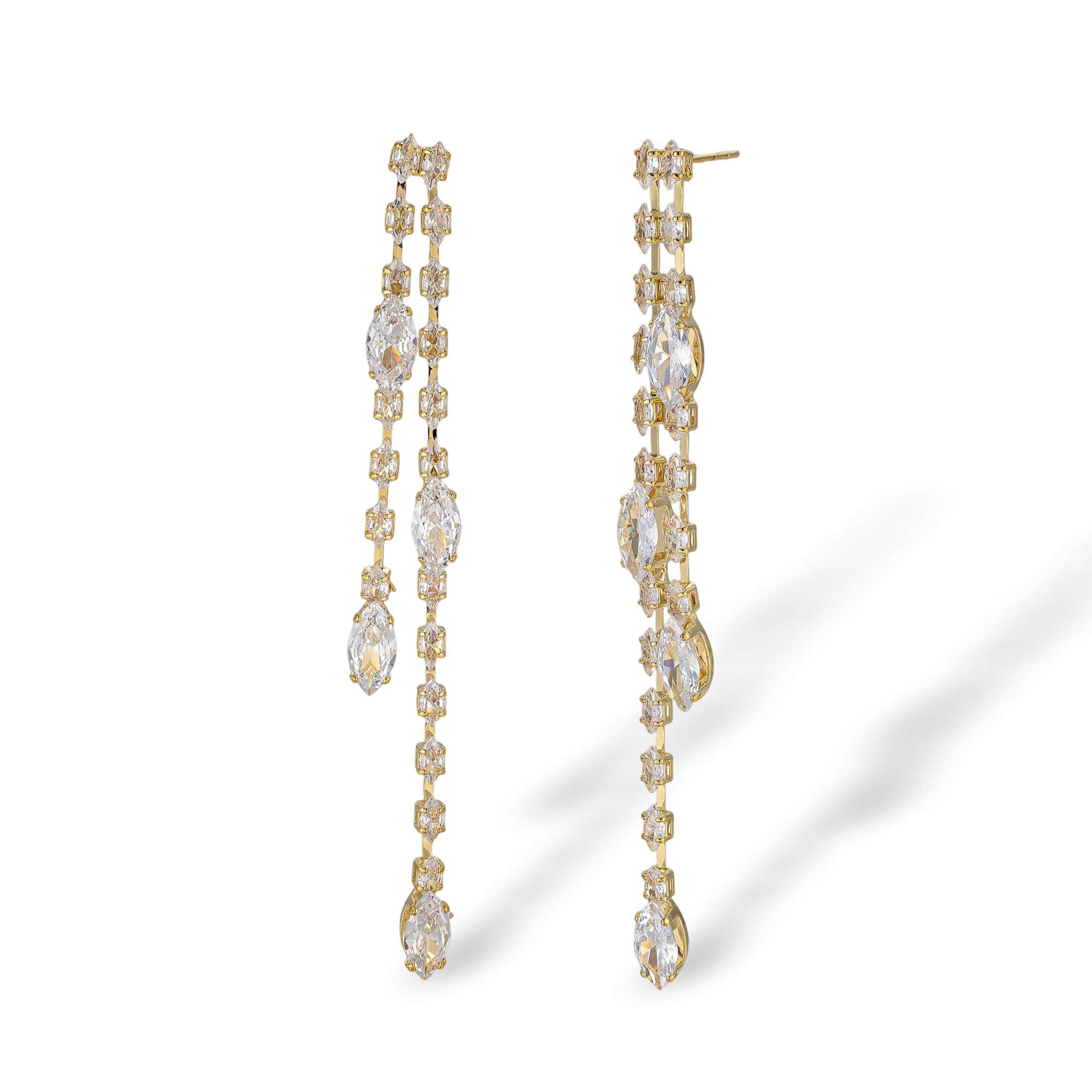 Clarence 14K Gold Marquise Drop Earrings