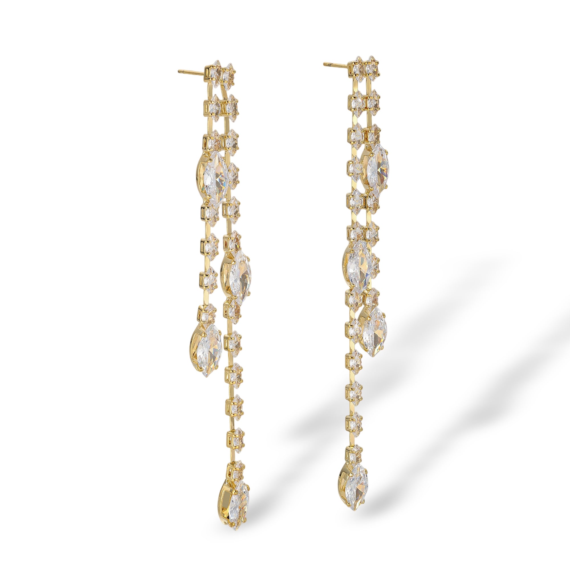 Clarence 14K Gold Marquise Drop Earrings