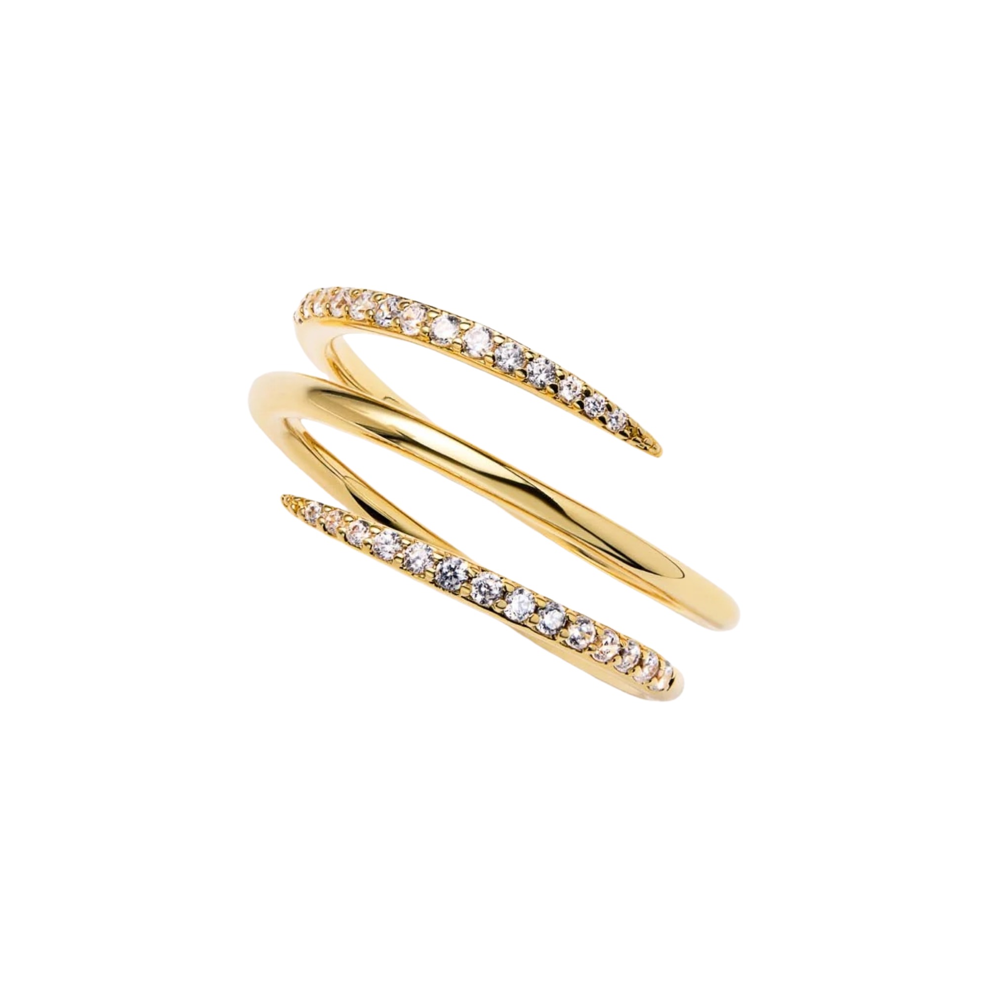 Claudianne 18K Gold Triple Spiral Wrap Open Ring