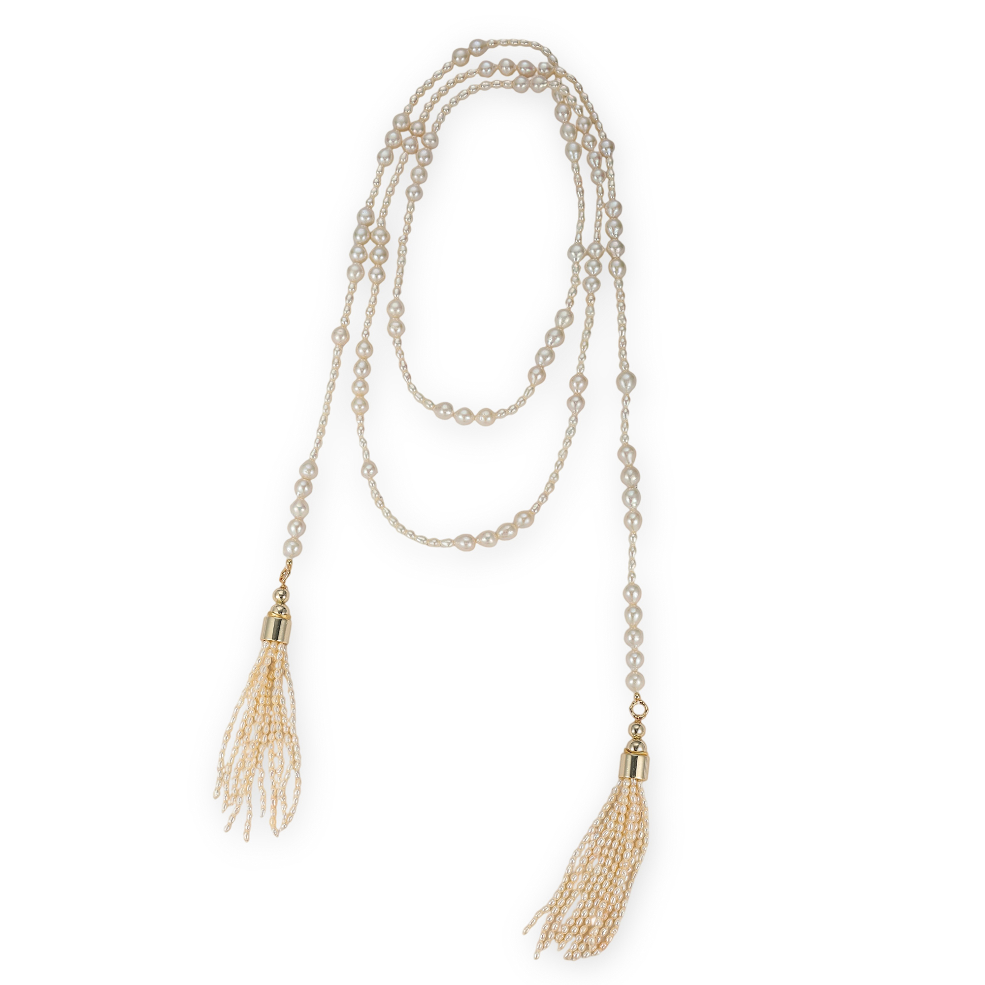 Grisélidis White Pearl Cylinder Long Necklace