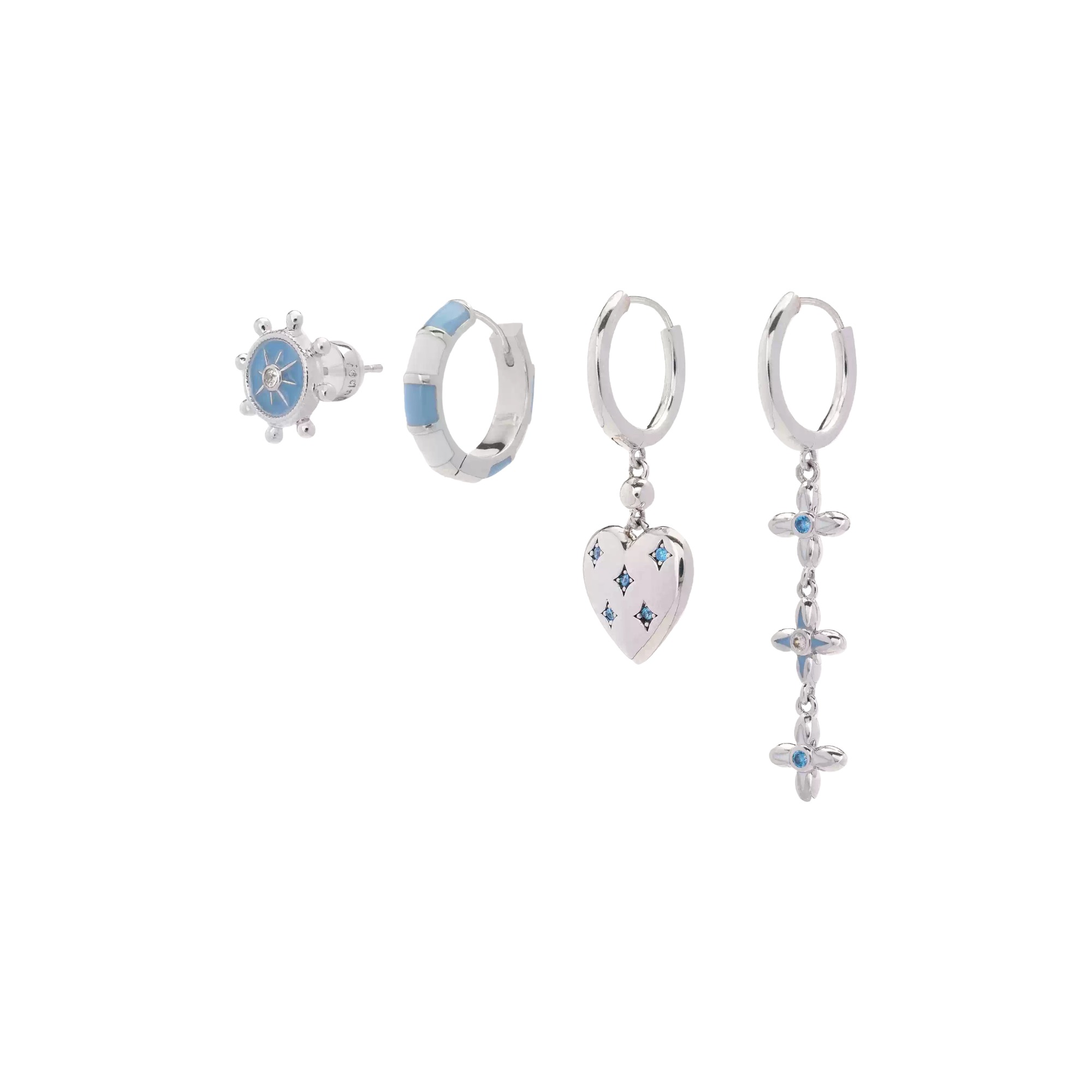 Danaé Blue Heart Floral Earrings