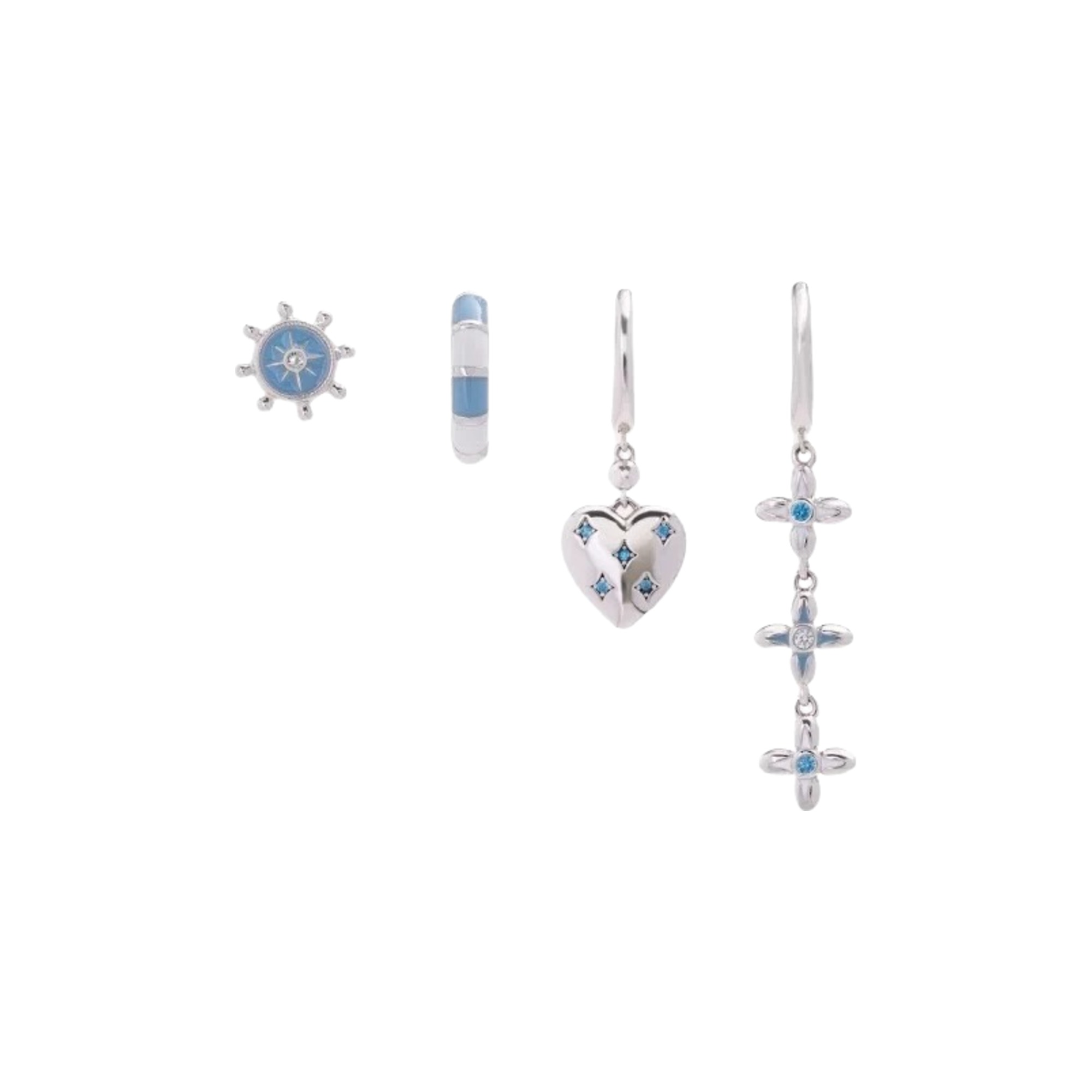 Danaé Blue Heart Floral Earrings