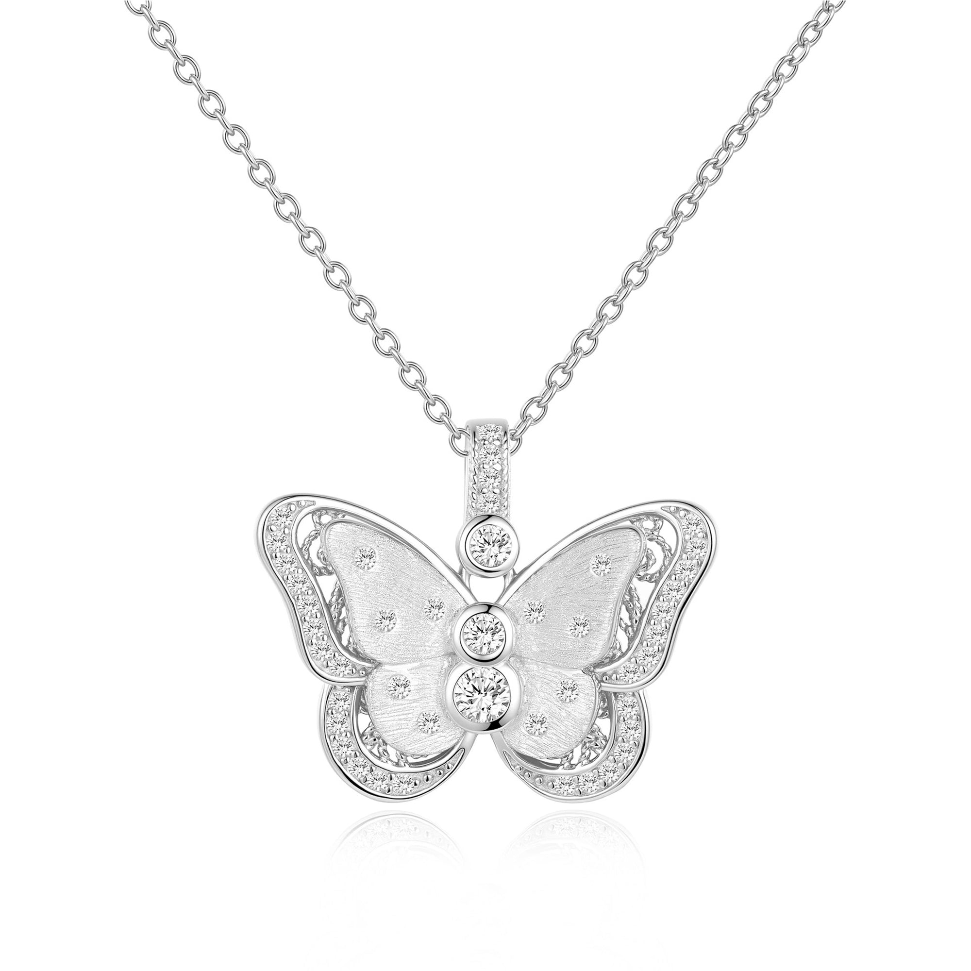 Delphine 14K Gold Butterfly Moissanite Necklace