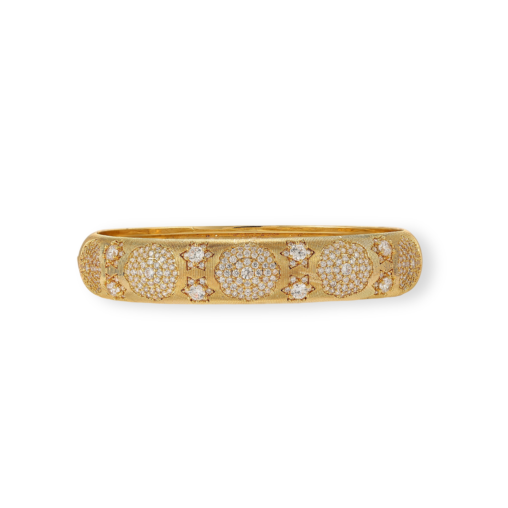 Dieudonnet 16K Gold Starburst Floral Bangle
