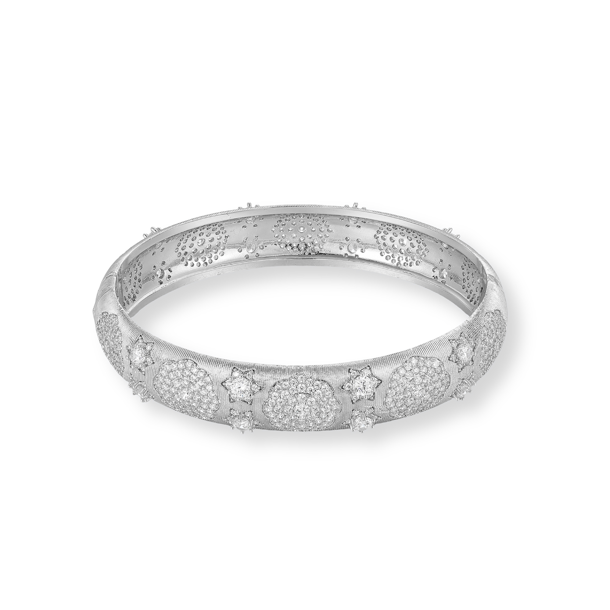 Dieudonnet 16K Gold Starburst Floral Bangle