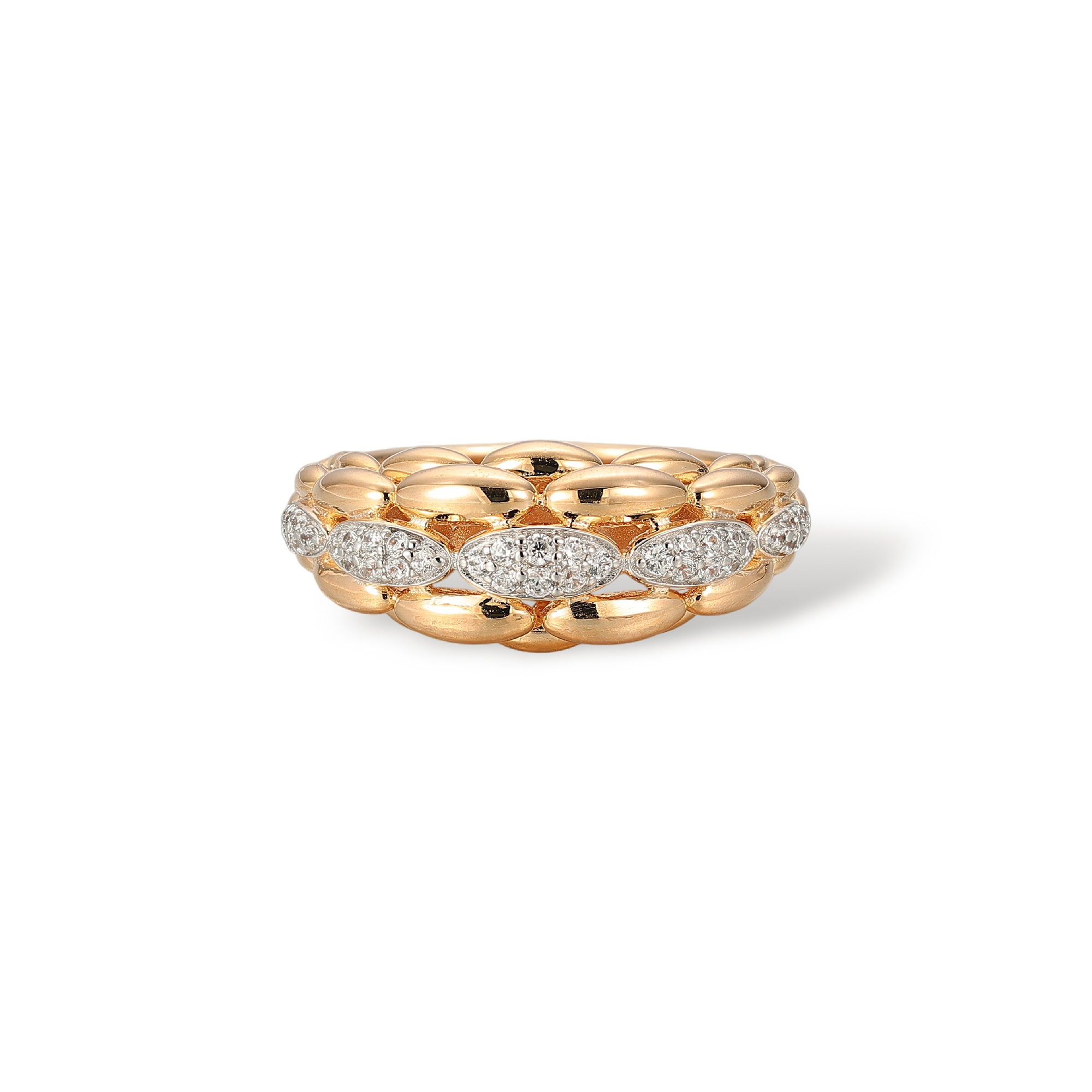 Dilys 18K Gold Woven Bead Ring