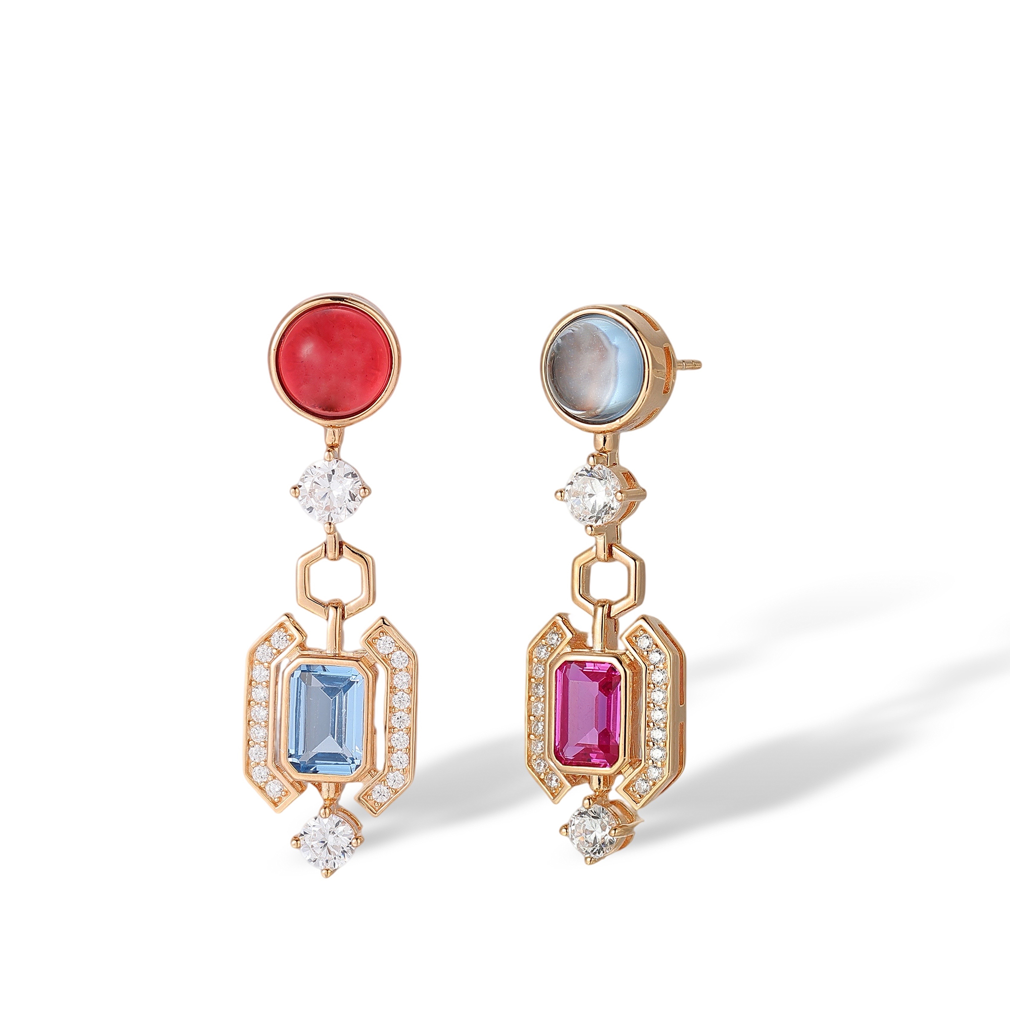 Dolomieu Multicolor Mixed Shape Drop Earrings
