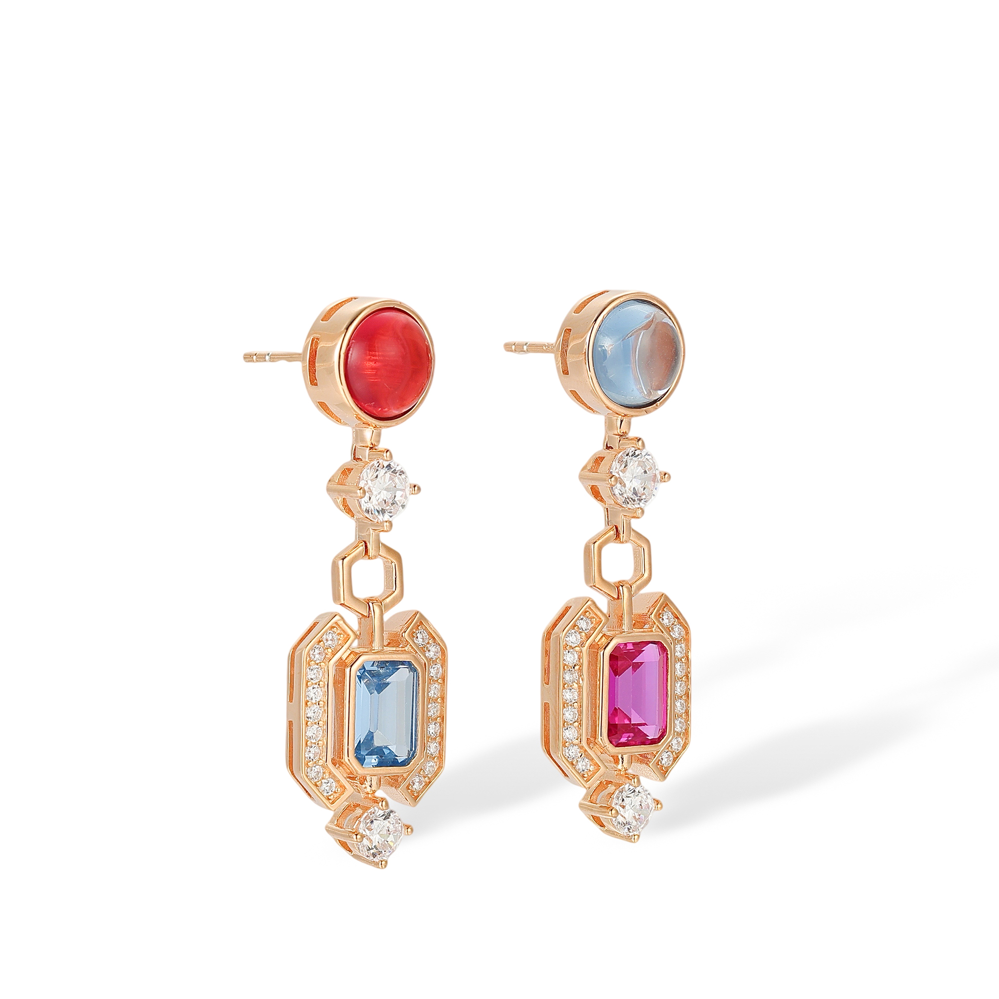 Dolomieu Multicolor Mixed Shape Drop Earrings