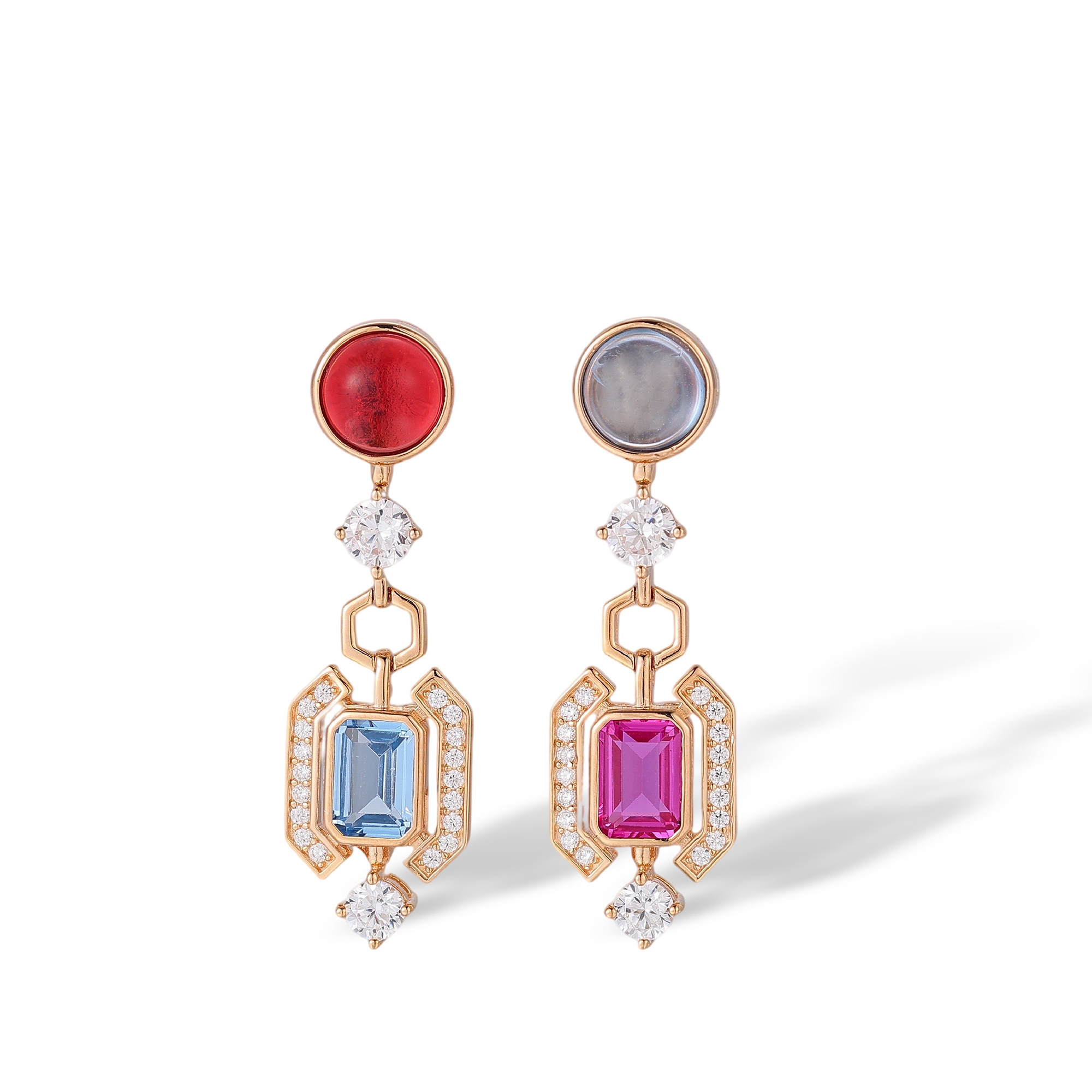 Dolomieu Multicolor Mixed Shape Drop Earrings