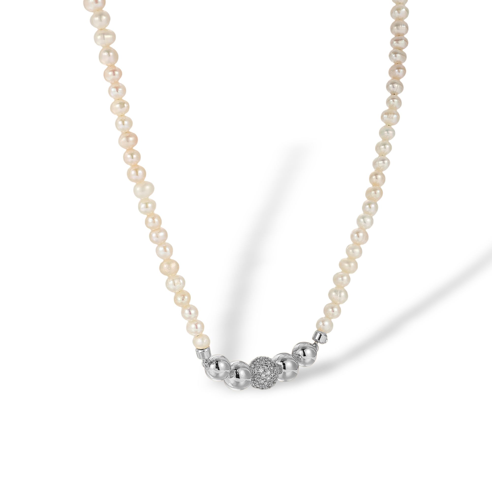 Domitilla 18K Gold Bead Pearl Necklace