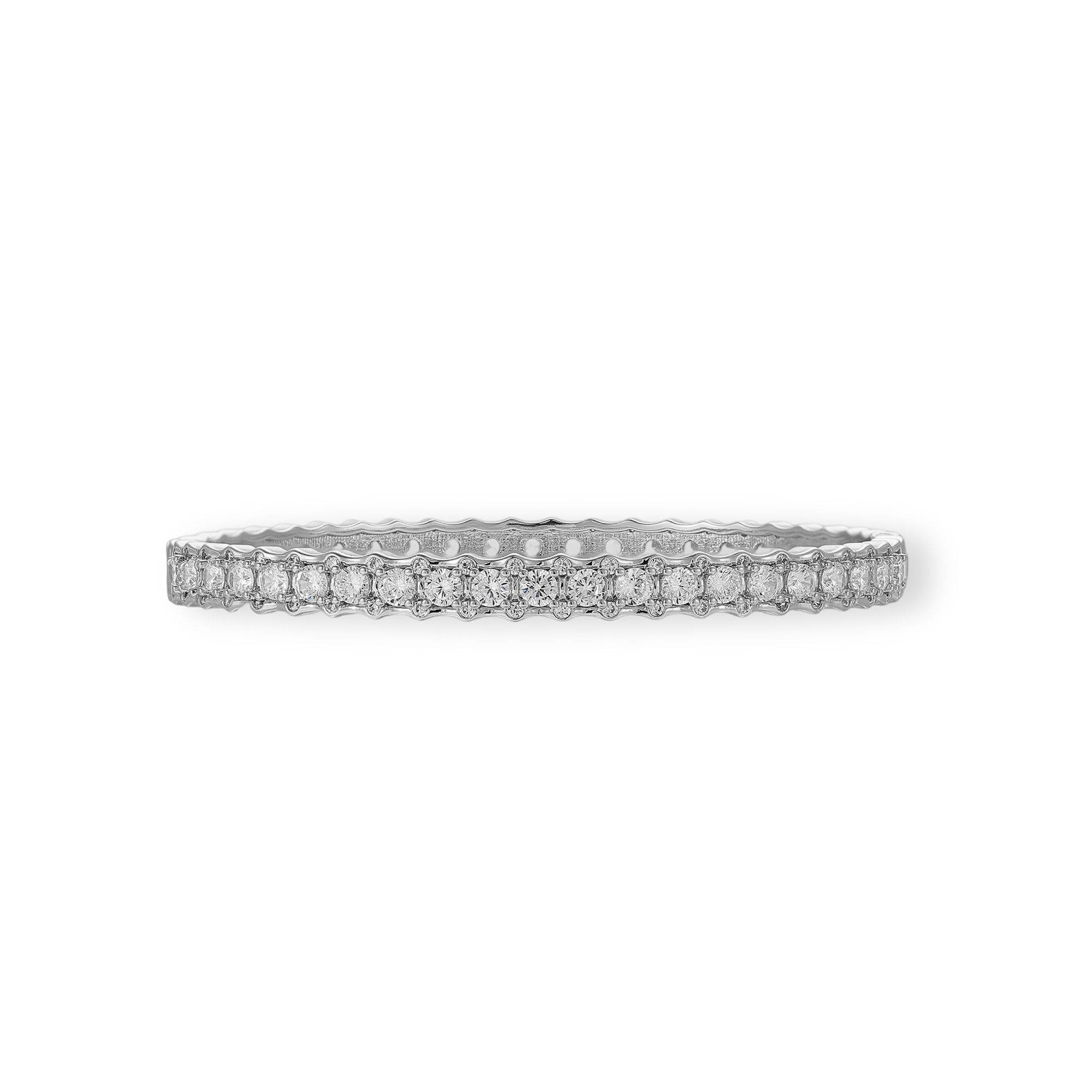 Érvine 16K Gold Scalloped Edge Round Bangle