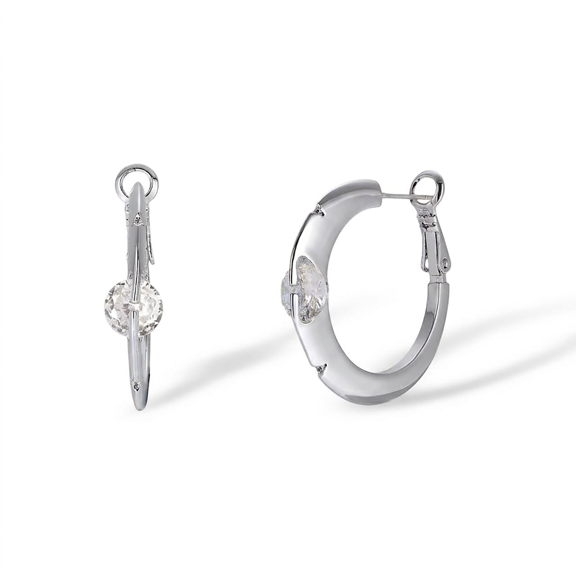 Falkhild 14K Gold Movable Round Hoop Earrings