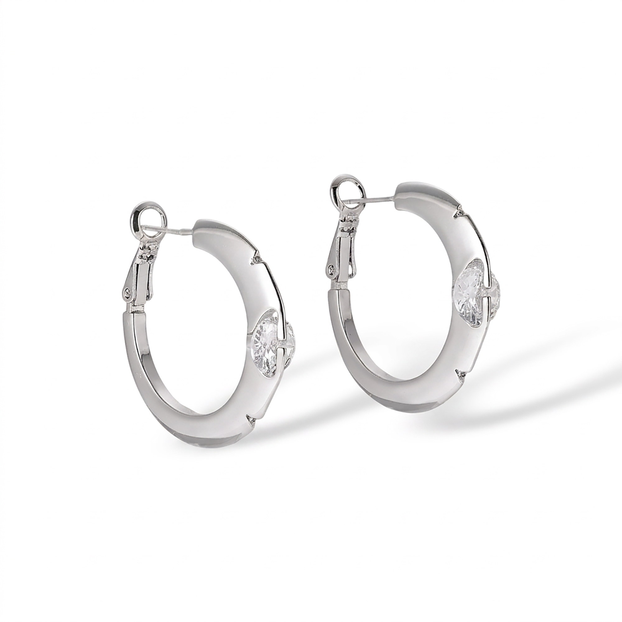 Falkhild 14K Gold Movable Round Hoop Earrings