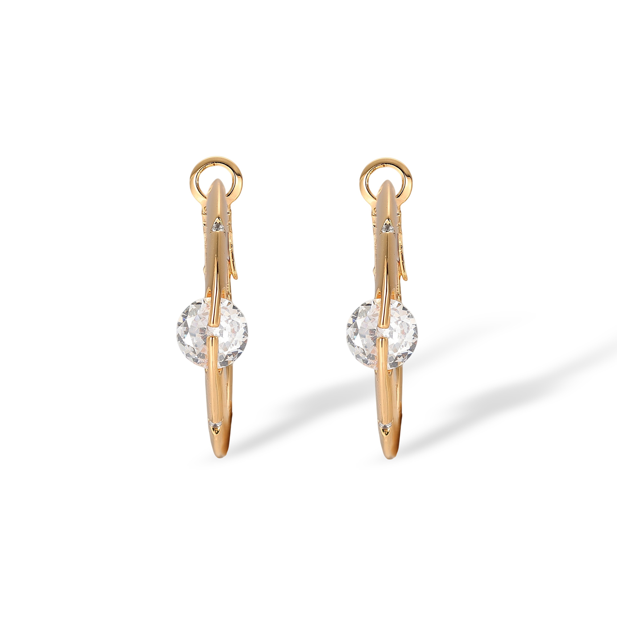 Falkhild 14K Gold Movable Round Hoop Earrings