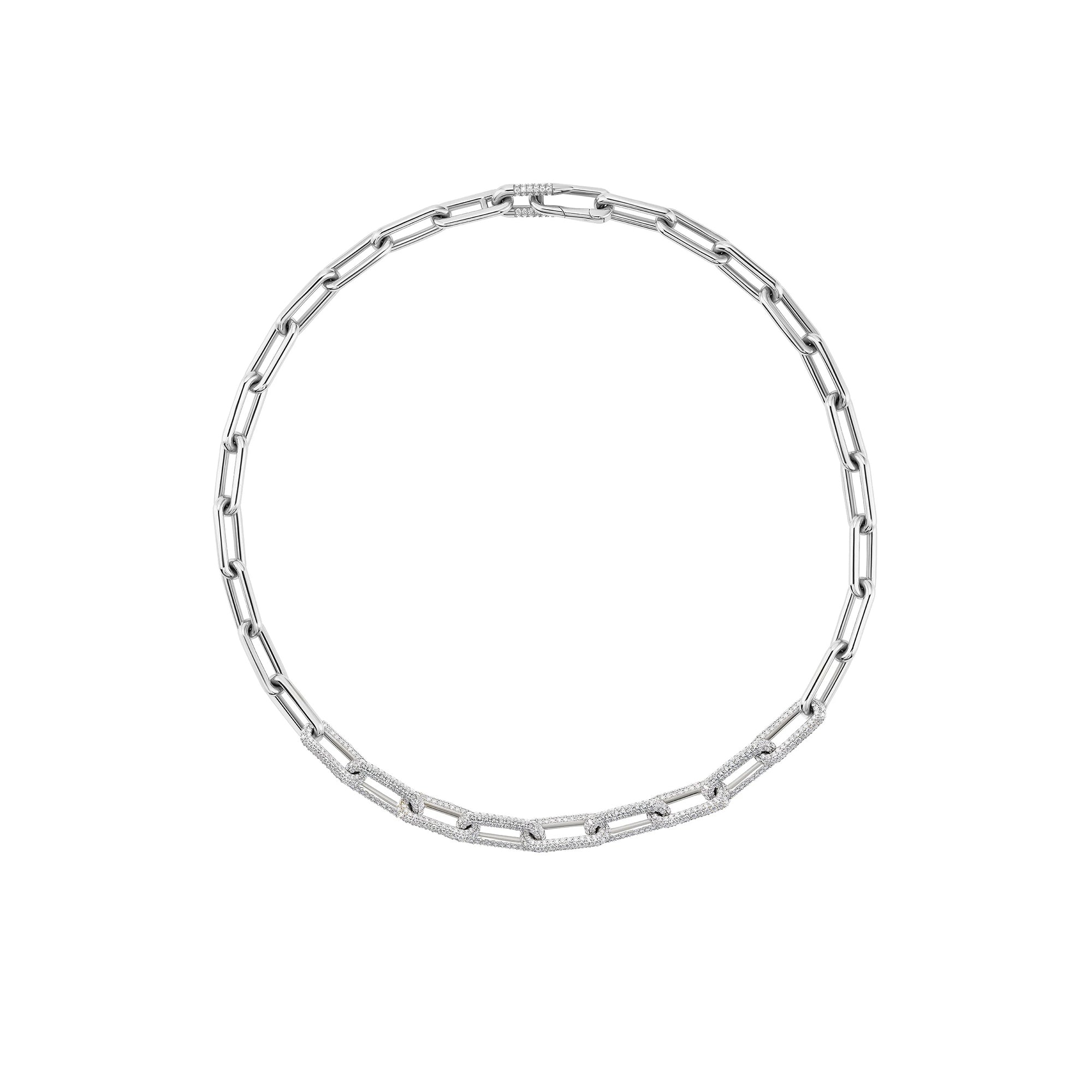 Fiona 14K Gold Pavé Paperclip Link Choker Necklace