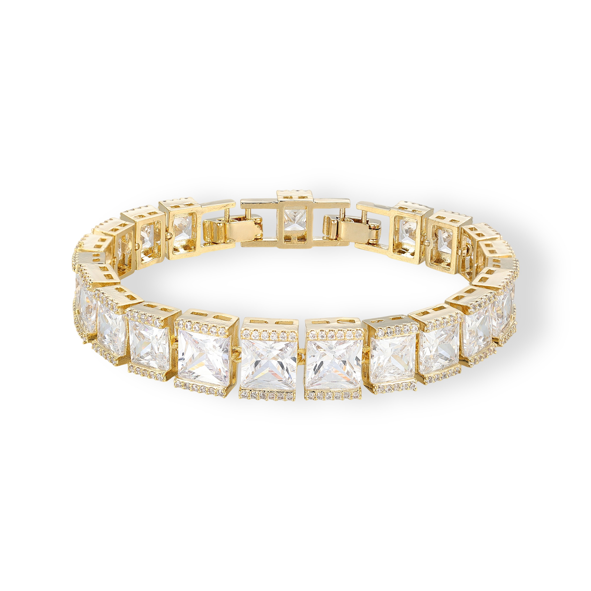 Floriane 18K Gold Square Tennis Bracelet