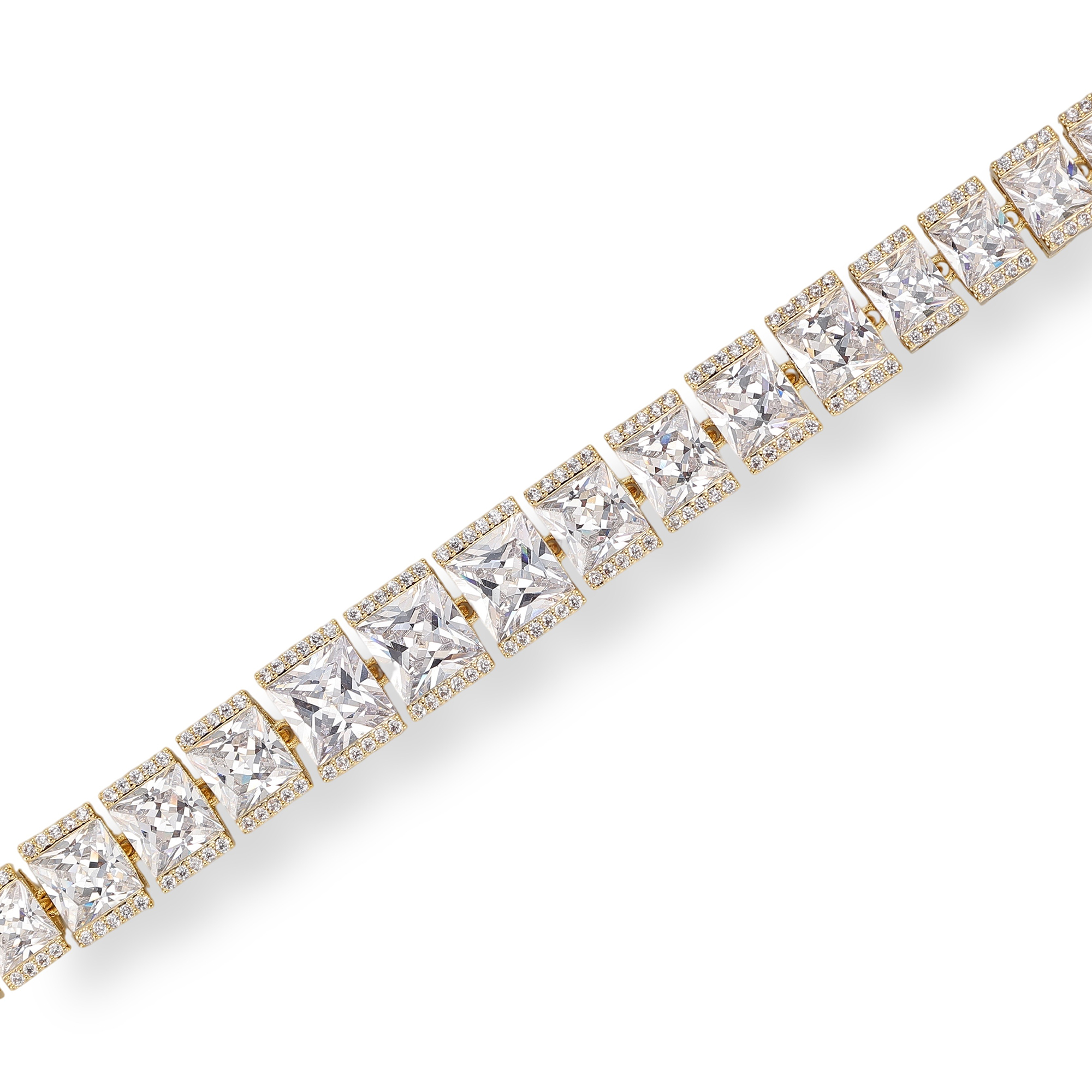 Floriane 18K Gold Square Tennis Bracelet