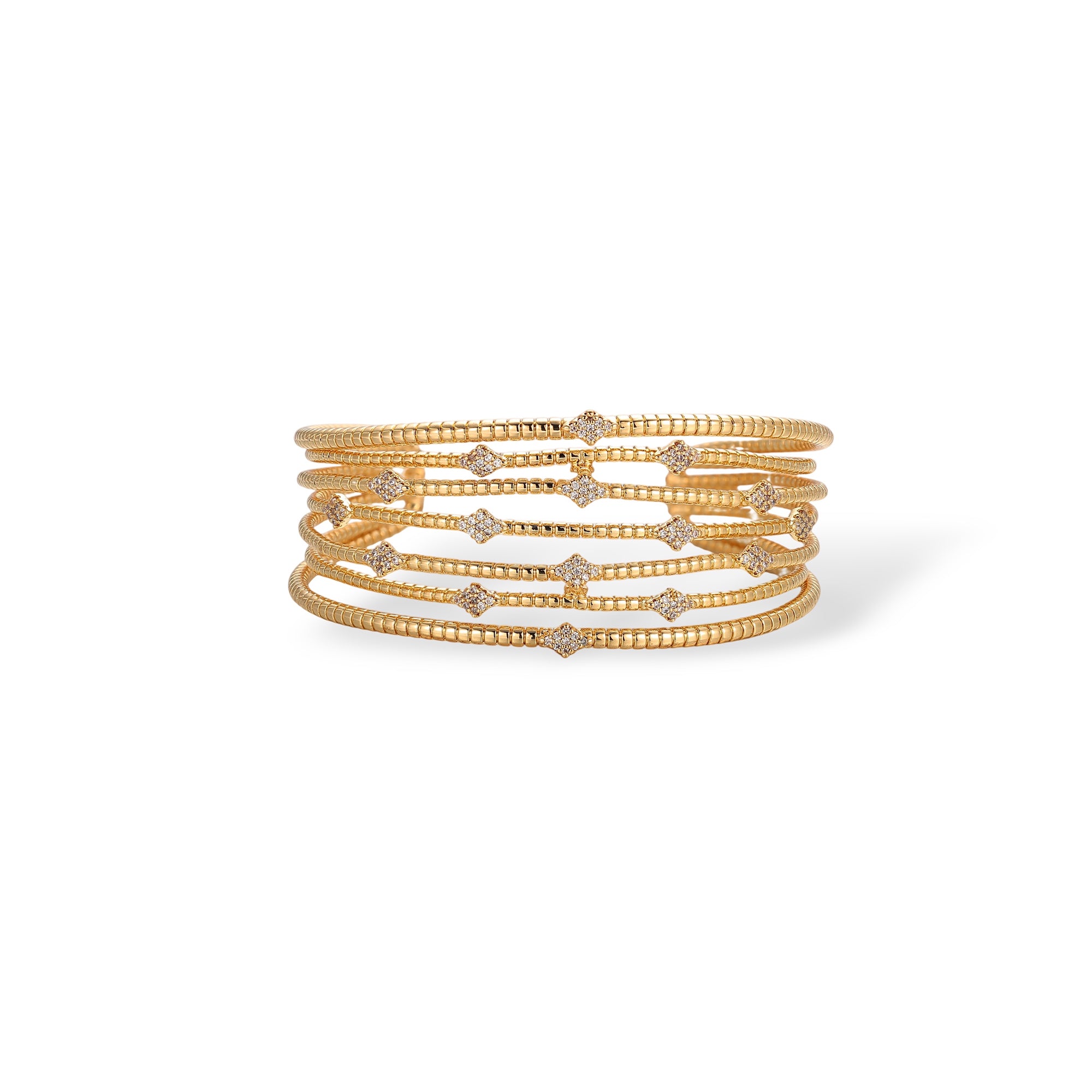 Fortunée 18K Gold Rhombus Open Bangle