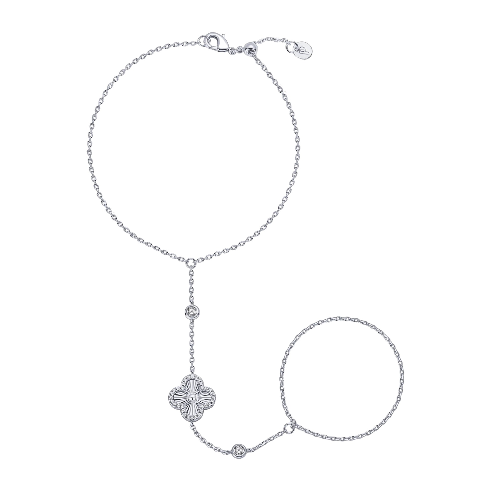 Gertrudine 18K Gold Trèfle Link Finger Bracelet