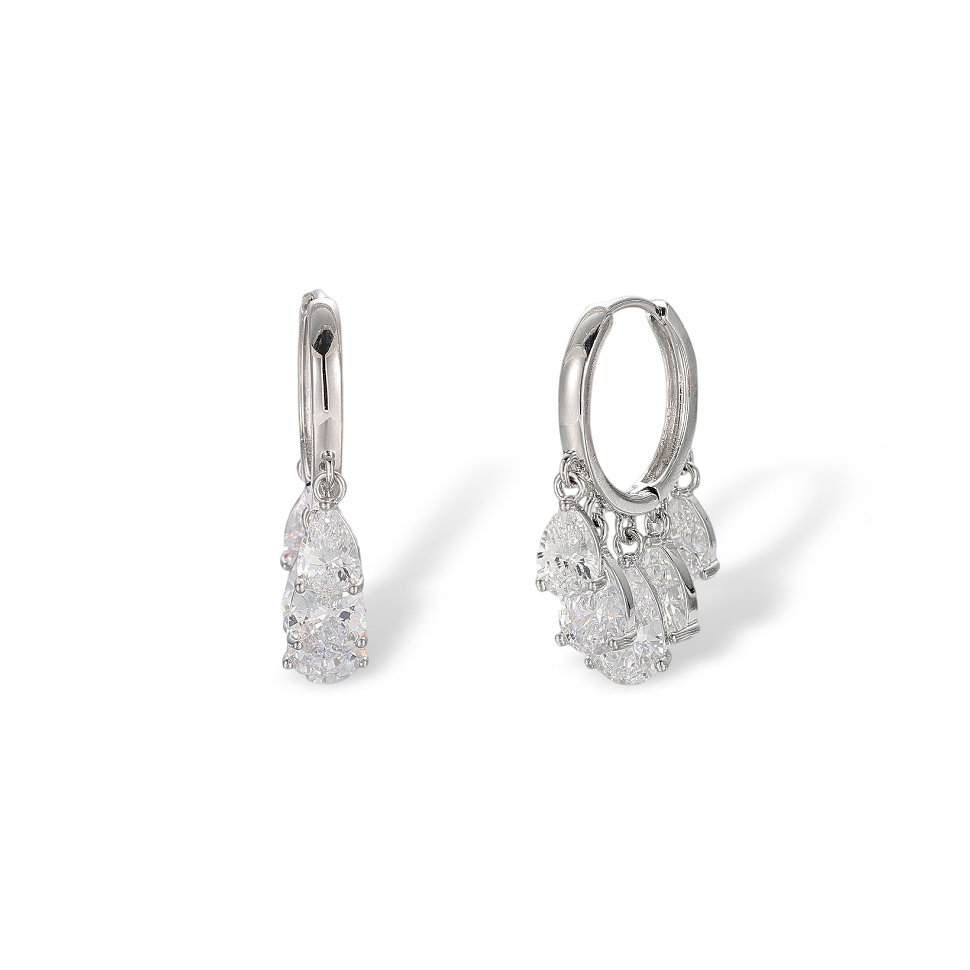 Gislène White Teardrop Huggie Earrings