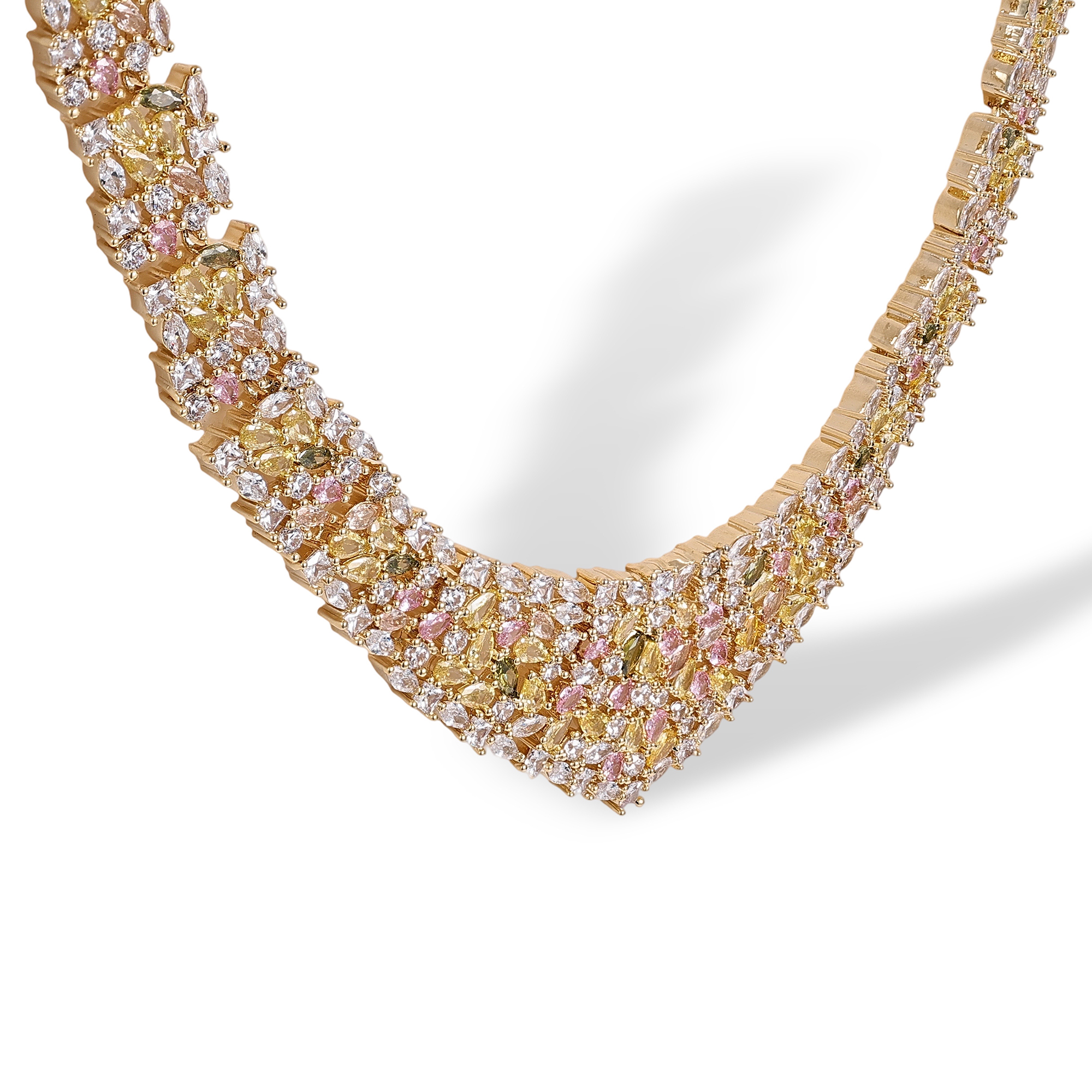Godelieve Mixed Shape V-Contour Necklace