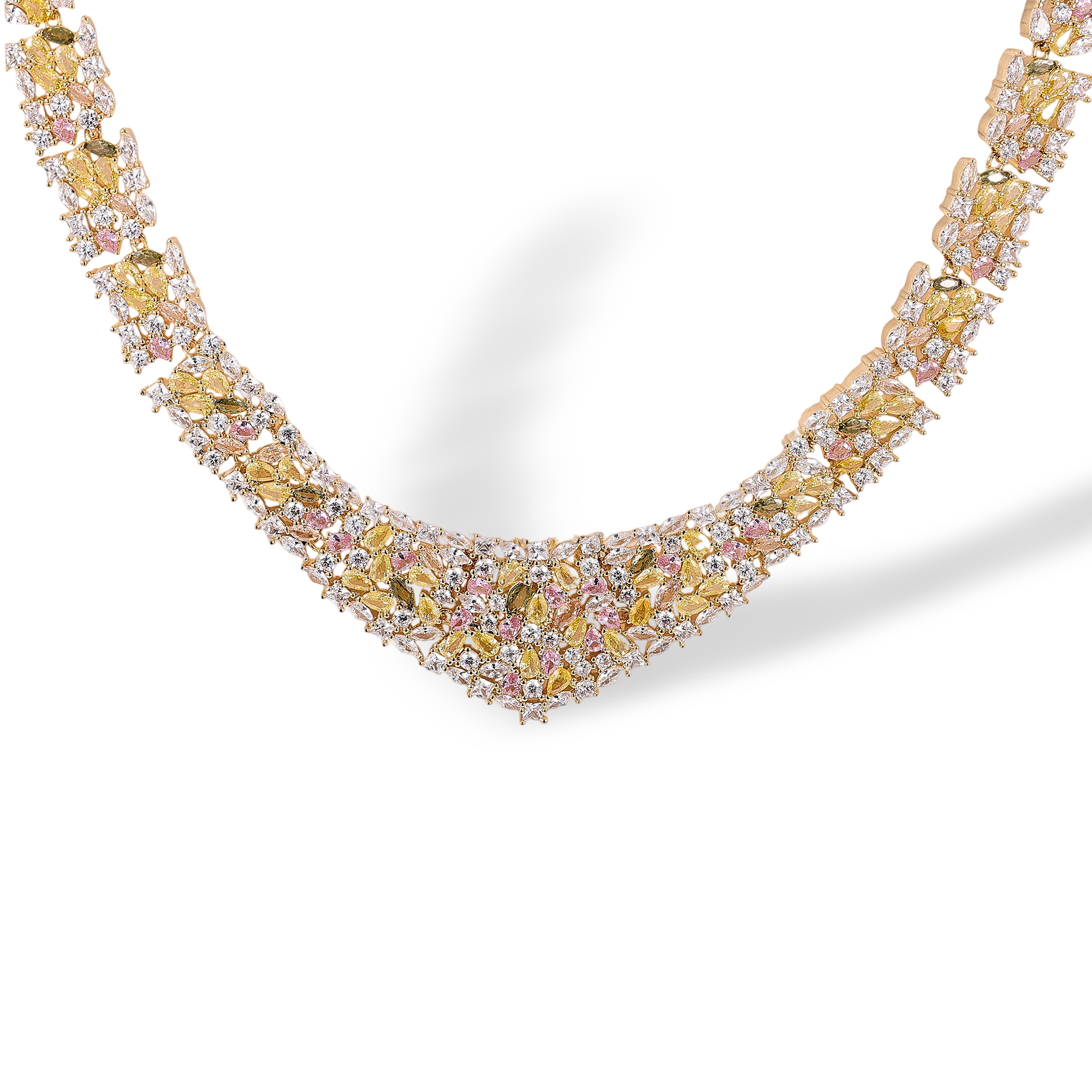 Godelieve Mixed Shape V-Contour Necklace