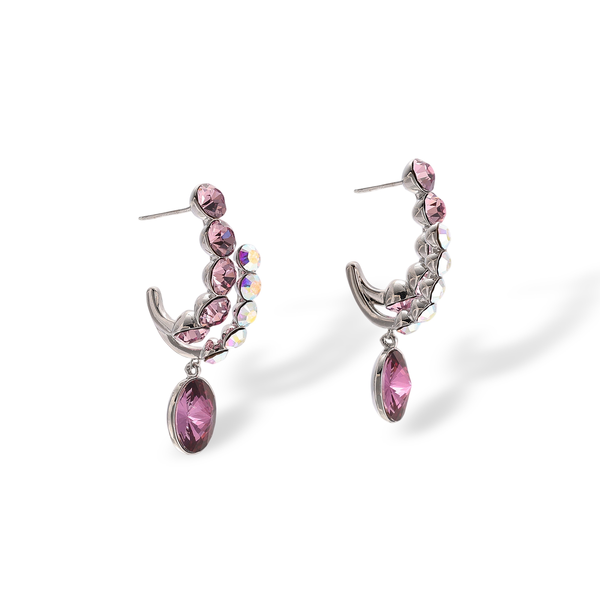 Graciosa Purple Round Drop Earrings