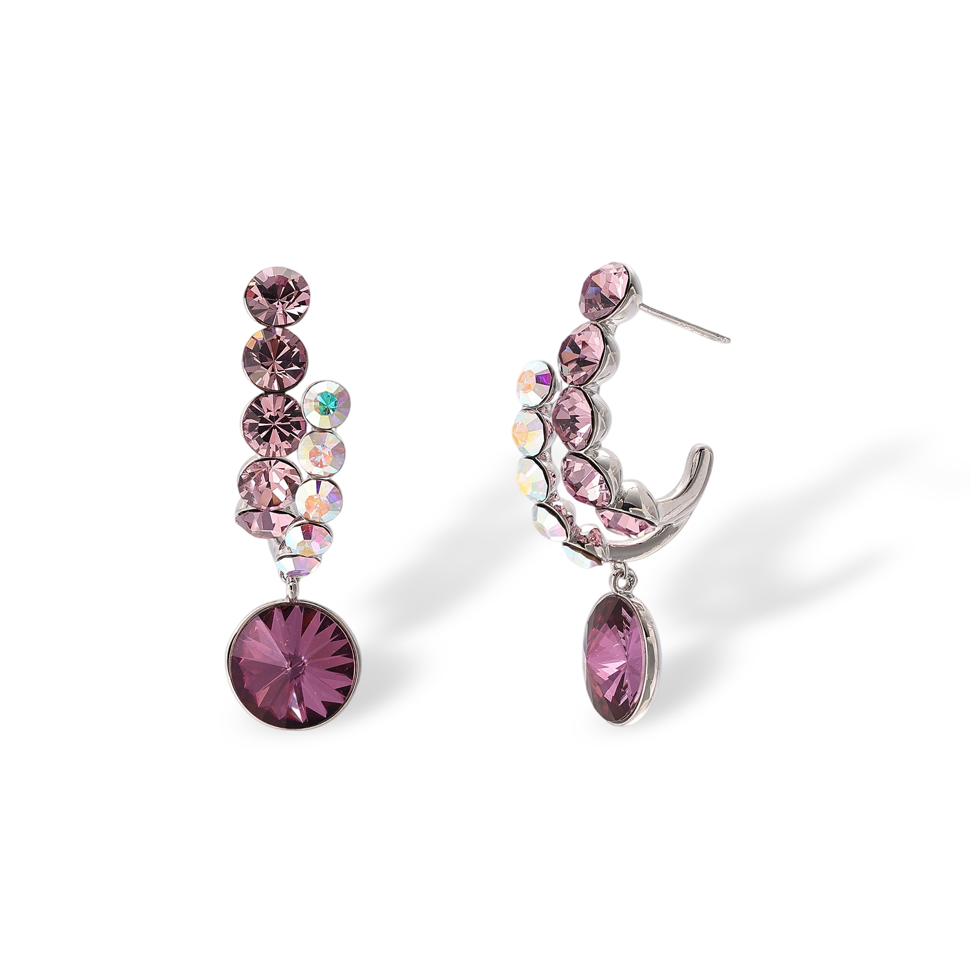 Graciosa Purple Round Drop Earrings