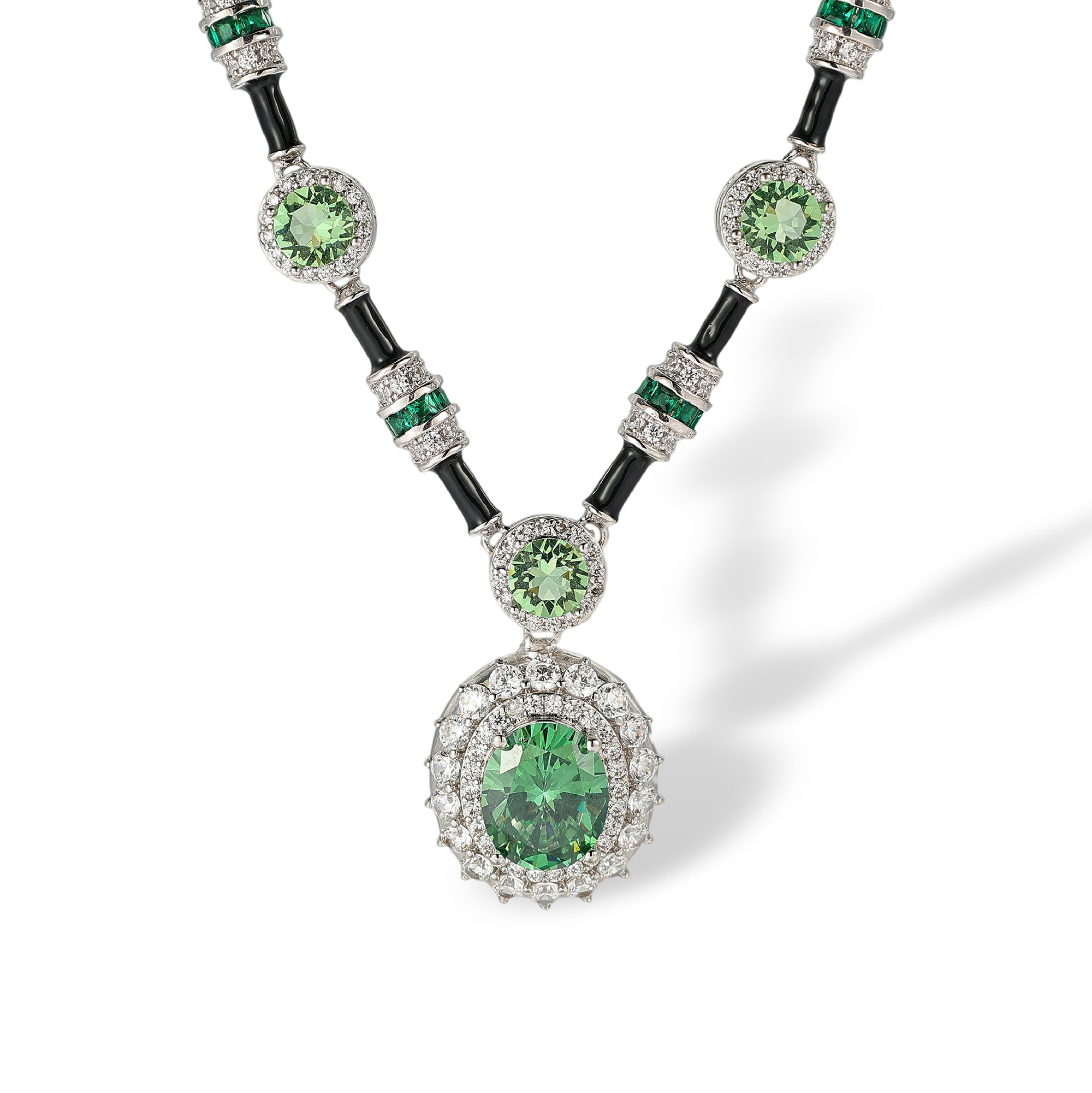 Héliodora Green Oval Necklace