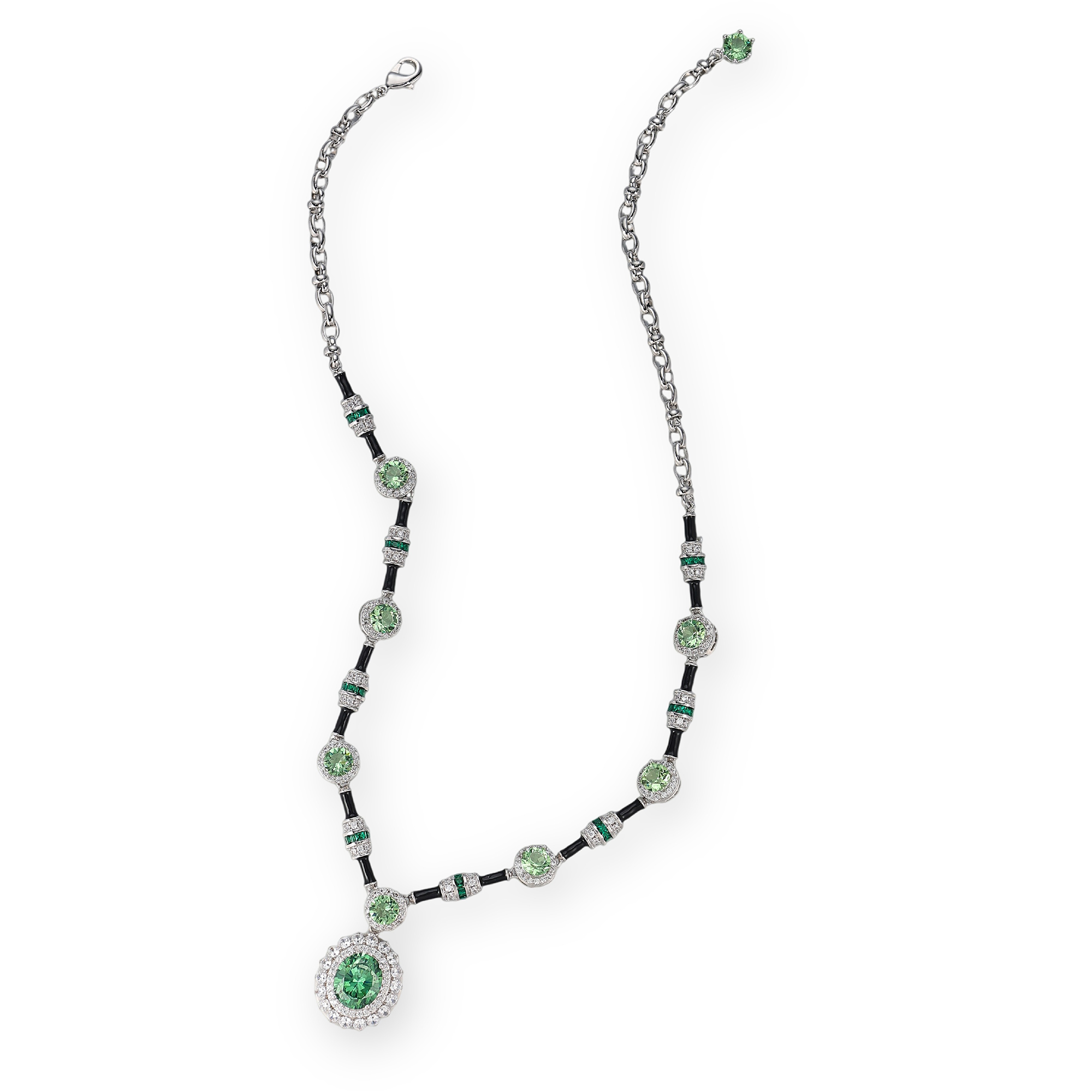 Héliodora Green Oval Necklace
