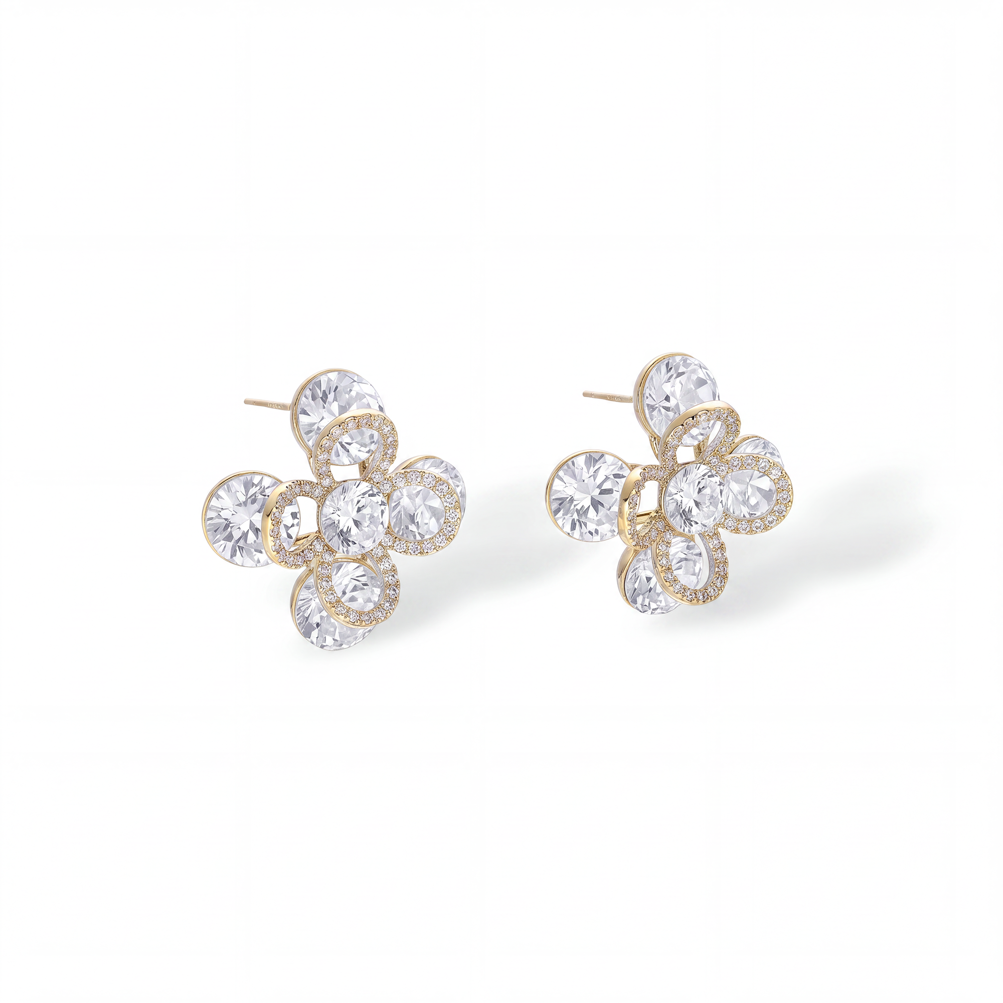 Héliaque Floral 14K Stud Earrings